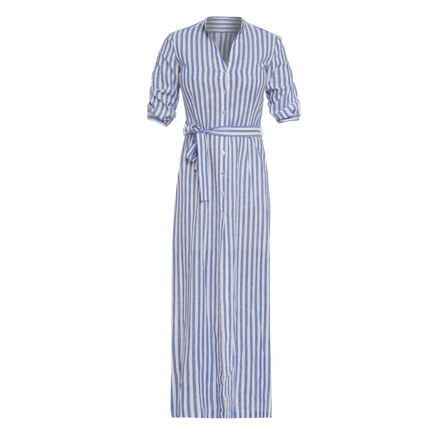 maxi linen shirt dress