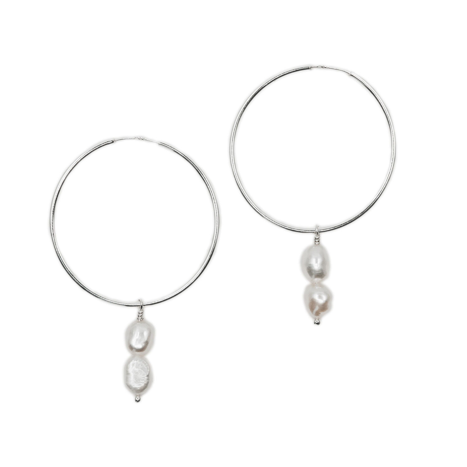 Nakiit Women's Silver / White Silver Continuum Hoops In Multi