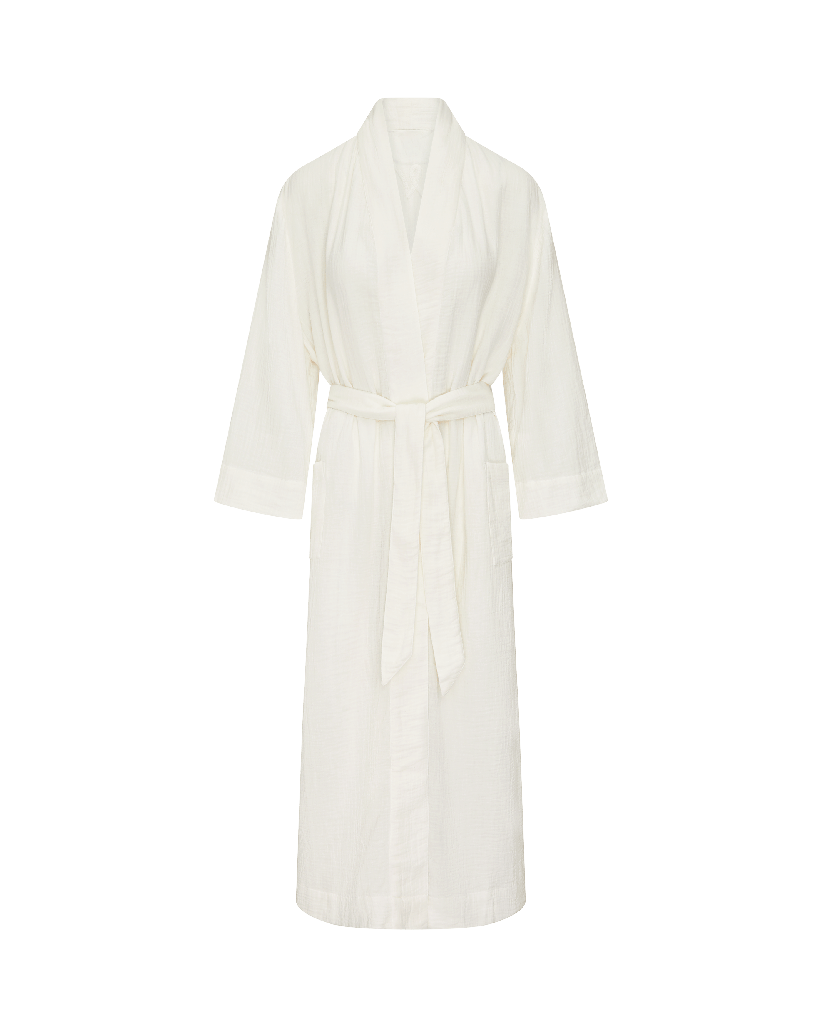 Nudea Women's The Classic Belted Robe  - Cotton White In White