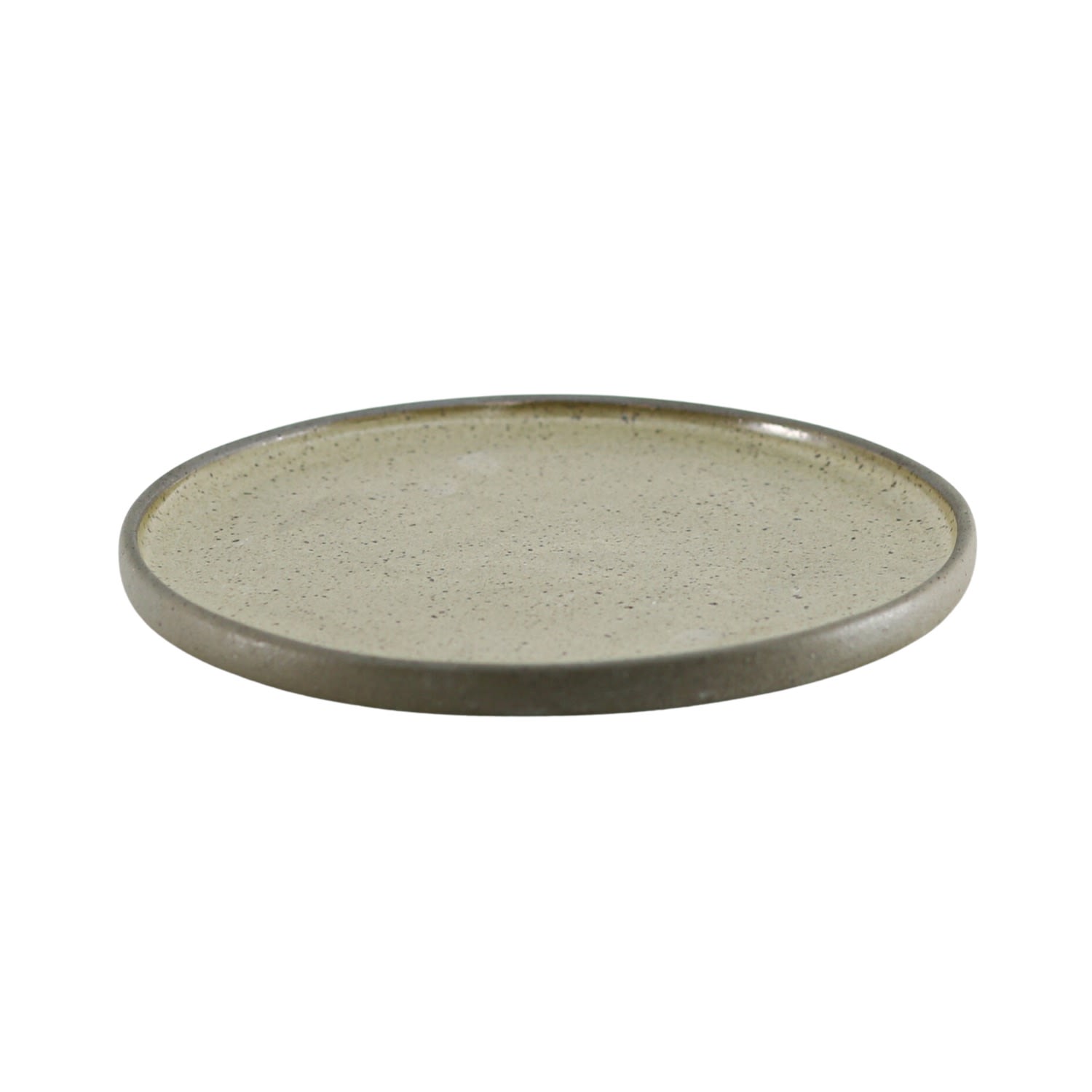 Anatoliacraft Brown Hic Ceramics Medium Sand Round Plate — Handcrafted Stoneware Serving Plate In Blue