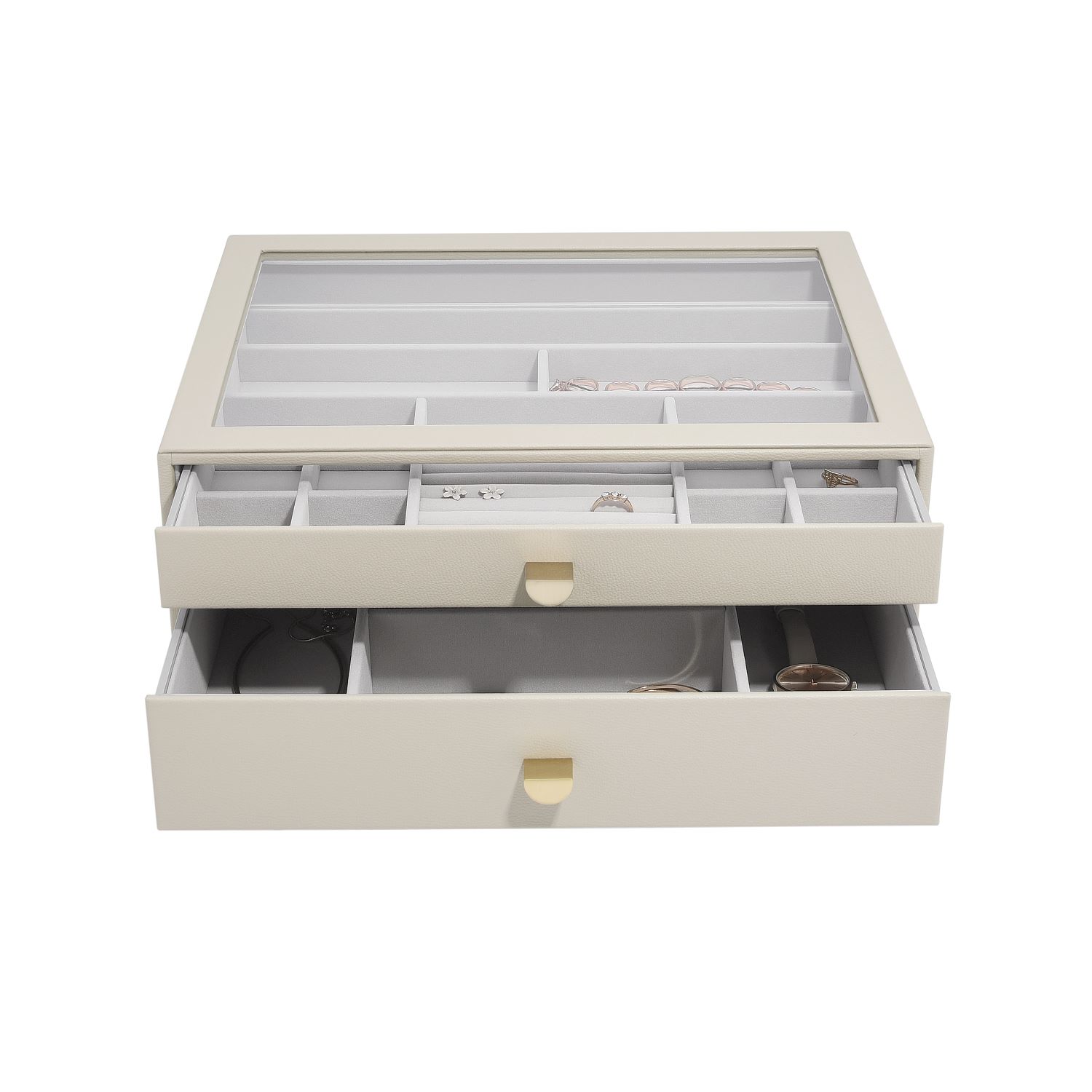 Stackers Women's Neutrals  Supersize Oatmeal Set Of Two Drawers In White