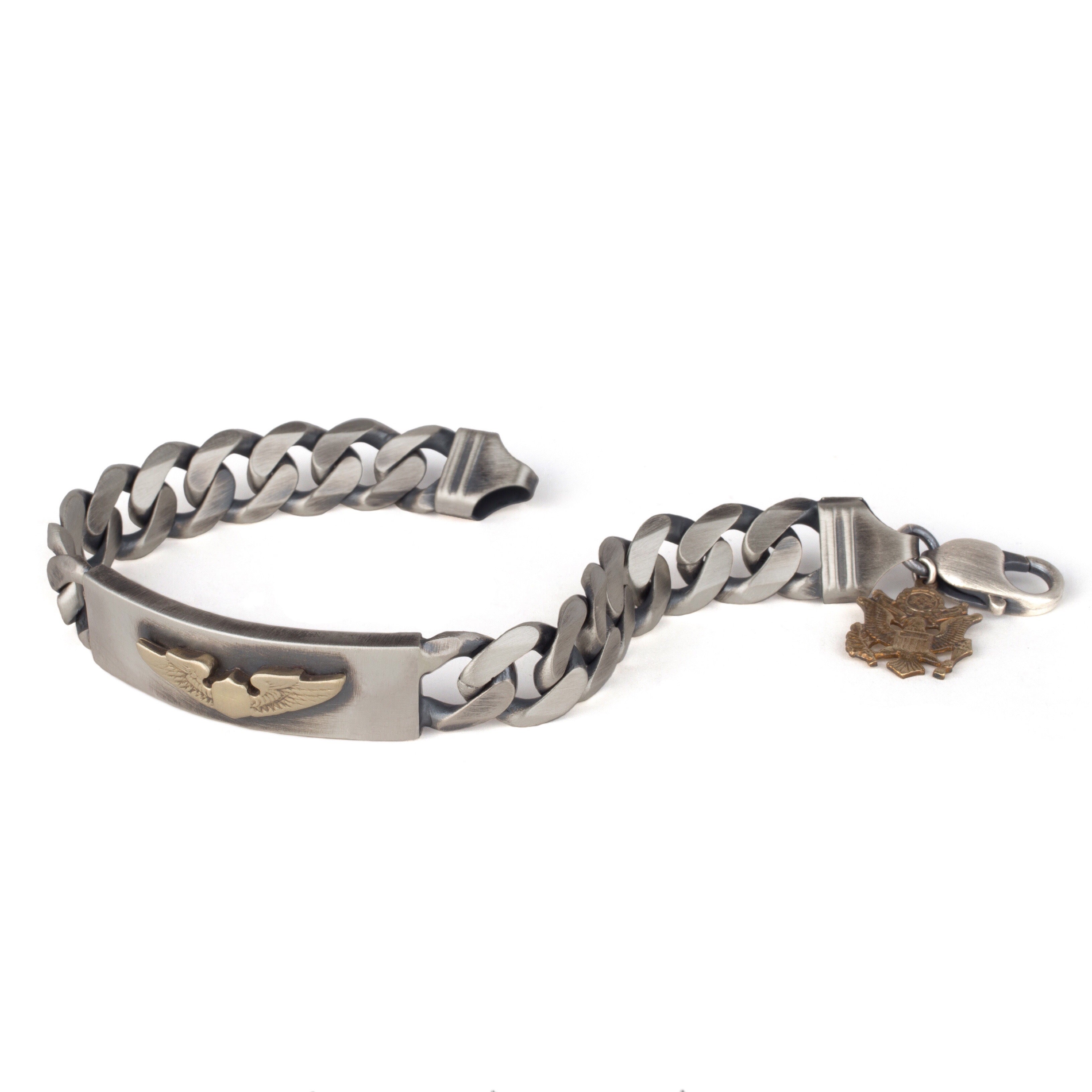 Cartography Men's Gold / Silver Gimme Shelter - Wwii Inspired Bracelet In Sterling Silver