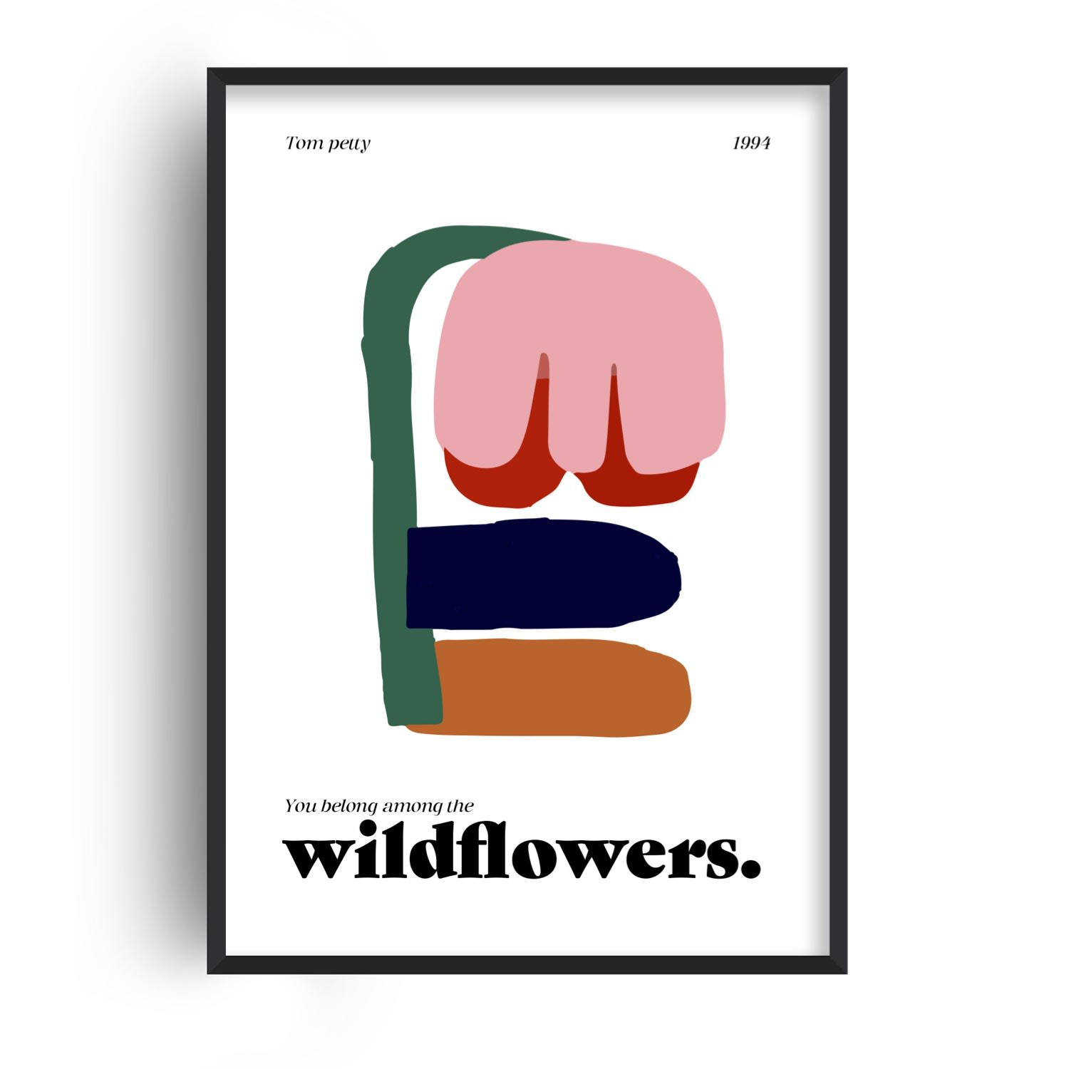 Fanclub Wildflowers Abstract Music Giclée Art Print A2 In White