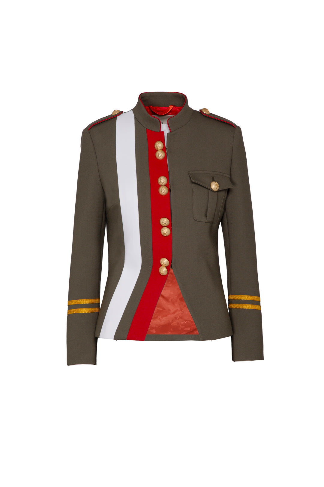 The Extreme Collection Women's Green Claudia London Olive Military Blazer In Brown