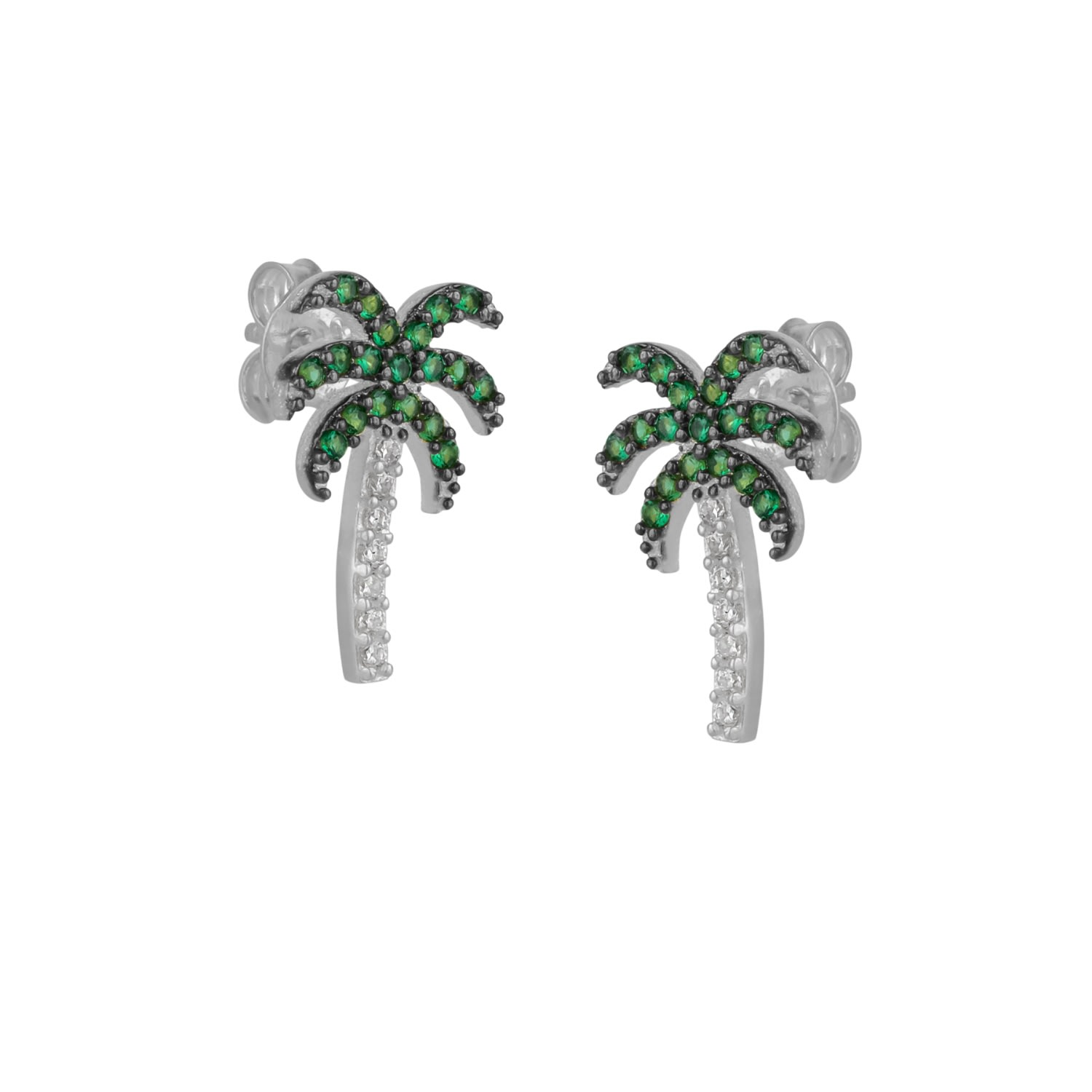 Spero London Women's Palm Tree Sterling Silver Stud Earrings - Silver In Silver