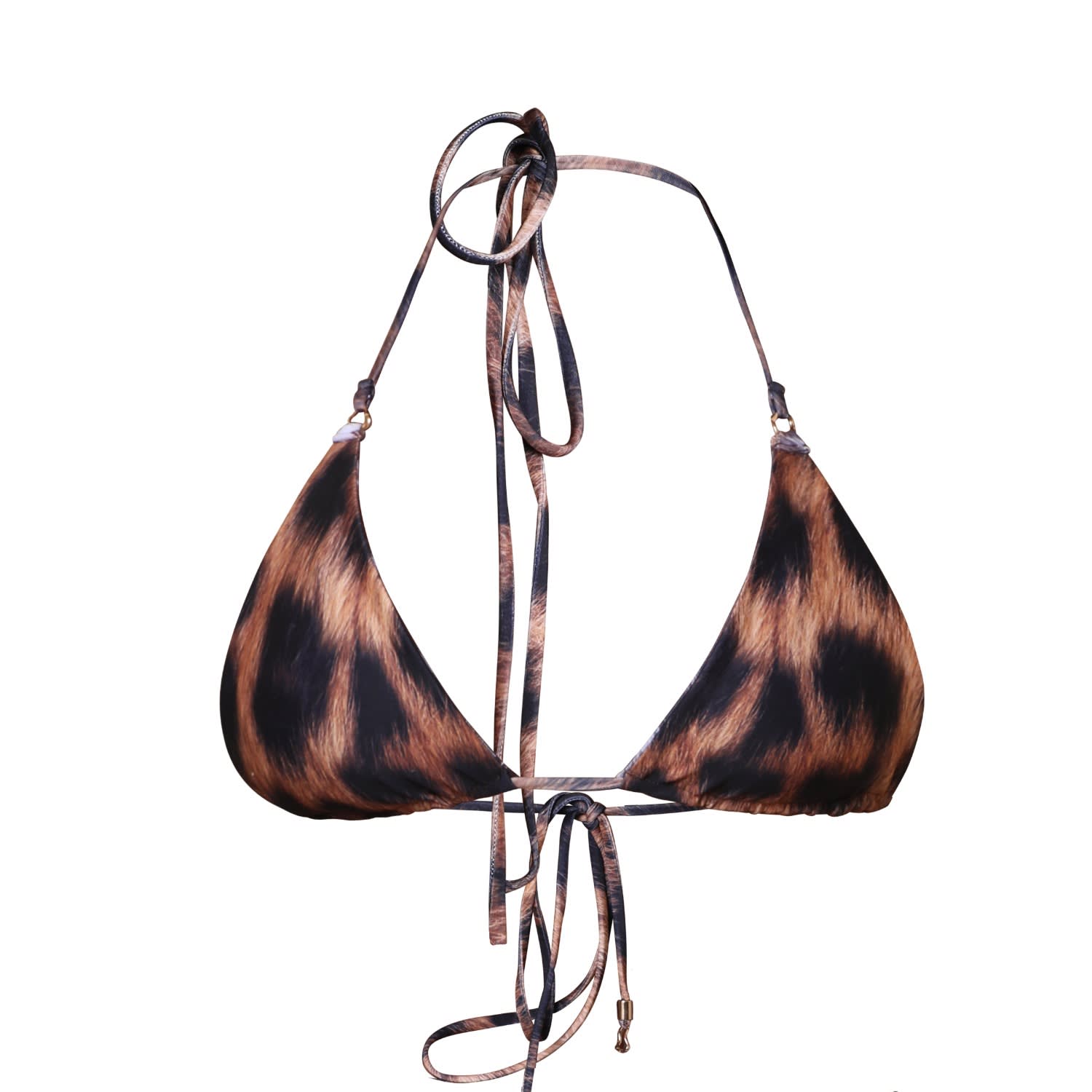 L’animal Women's Black / White / Brown Serengeti Reversible Bikini Top In Black/white/brown