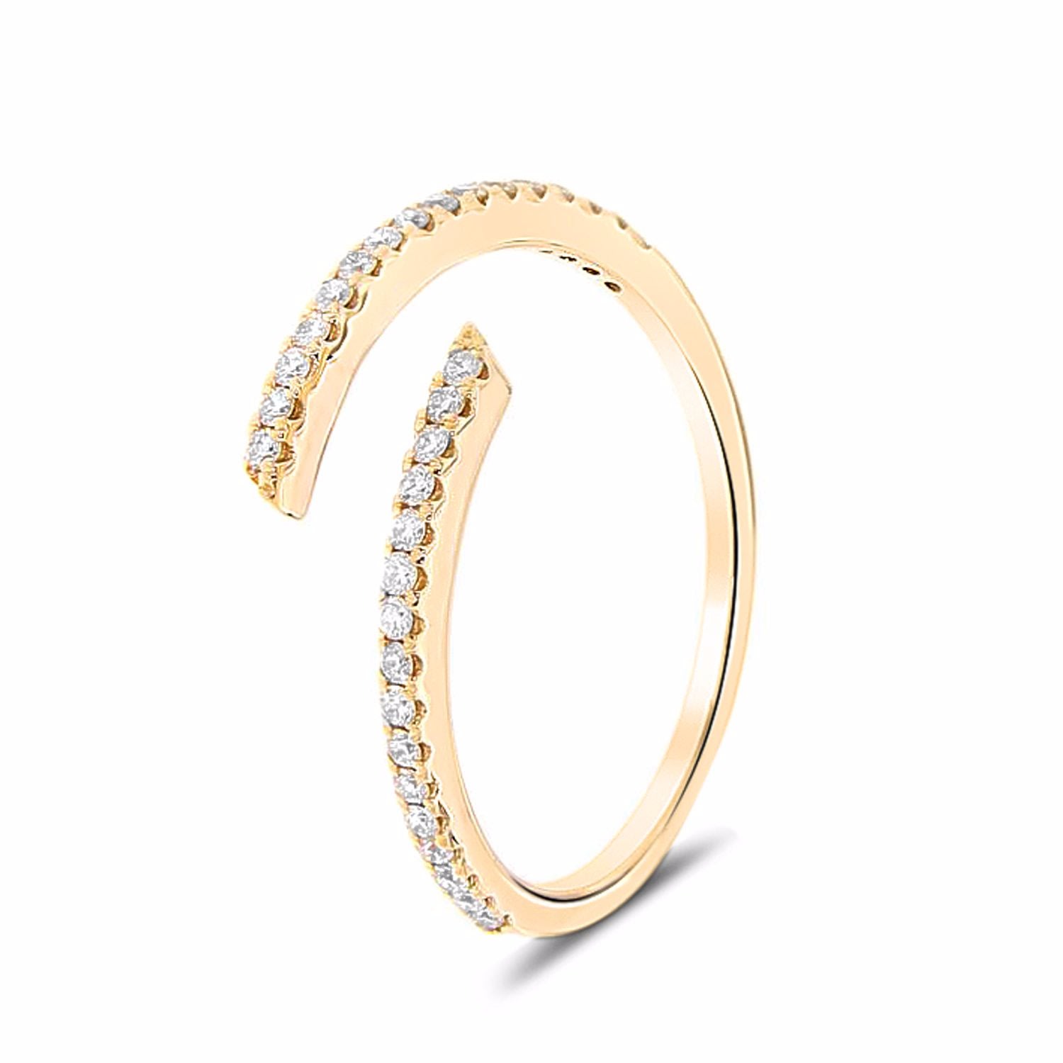 Women’s Spiral Diamond Ring 18K Yellow Gold Cosanuova