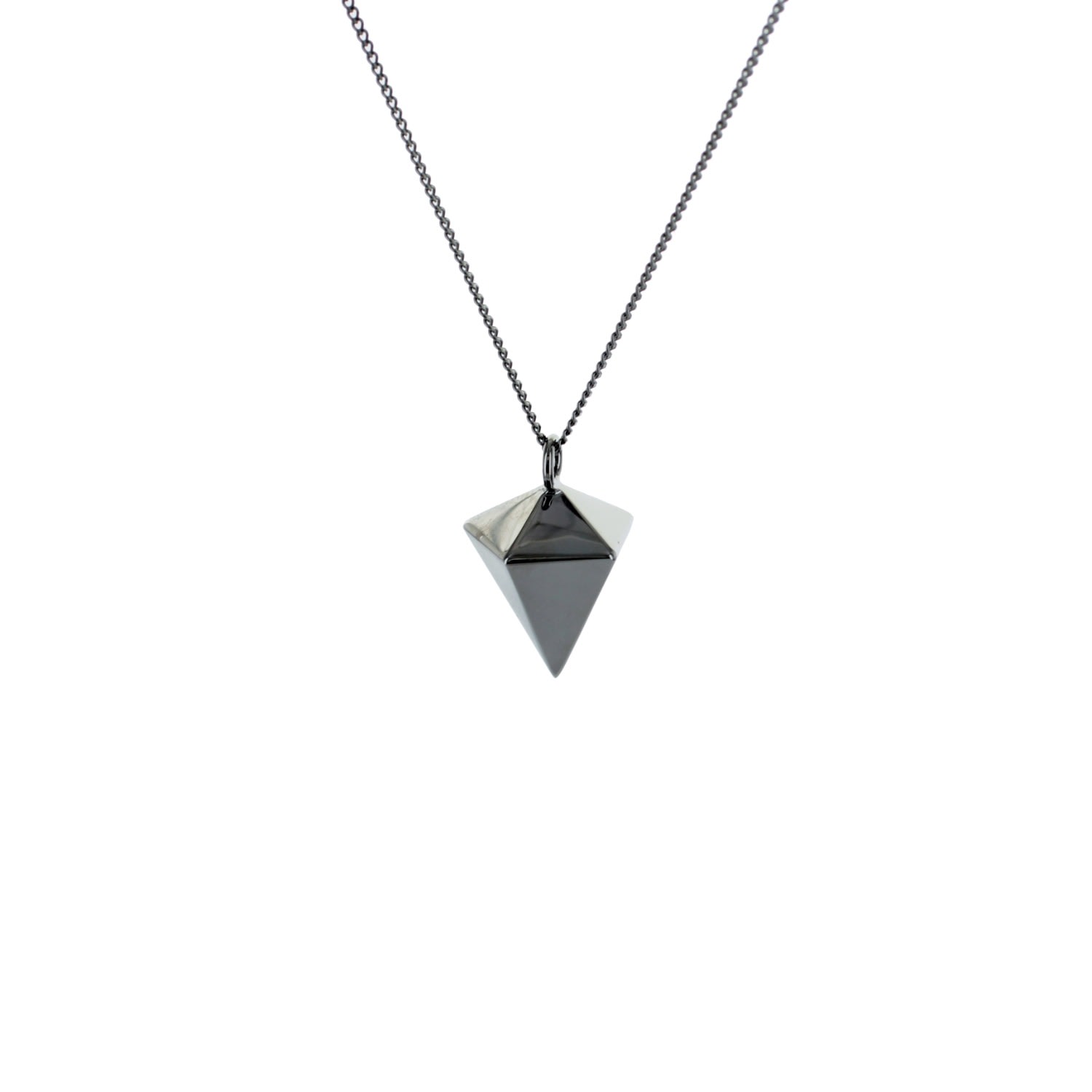 Women’s Black Mini Decagem Necklace Gun Metal Origami Jewellery