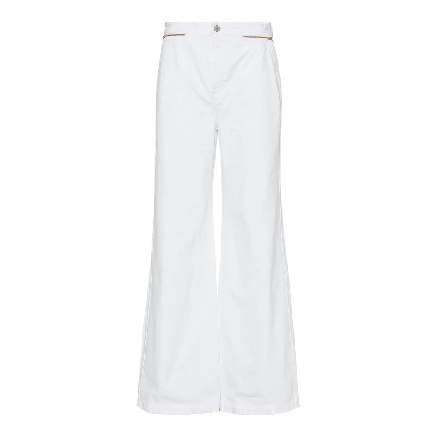 Noend Denim Women's White Colette Zip Wide Leg In Raleigh