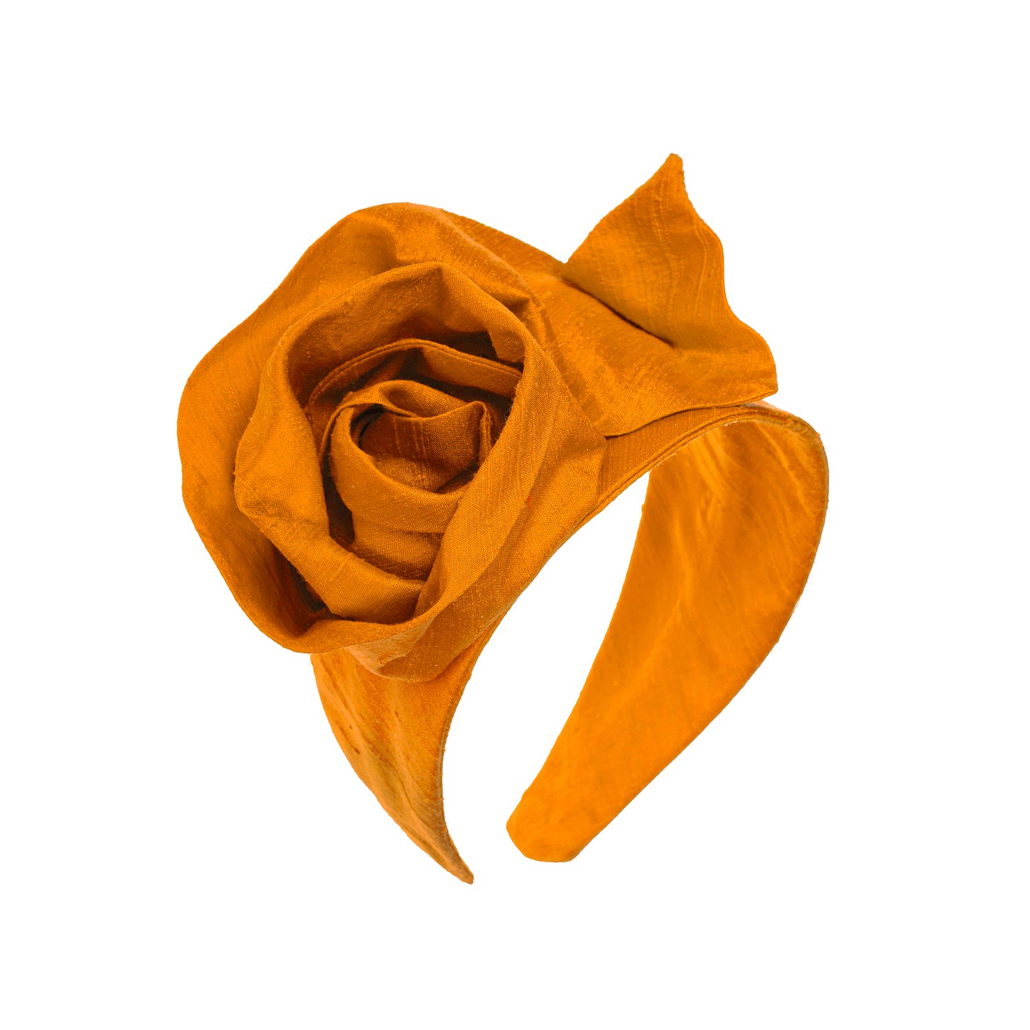 Women’s Yellow / Orange Call Me Rosy - Orange Silk Headband Sibi Hats