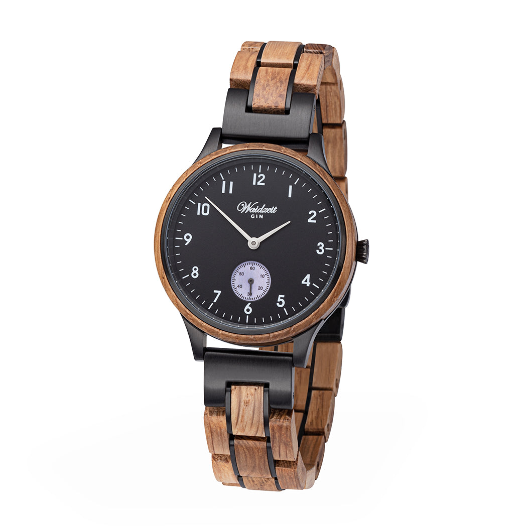 Women’s Gin Black Berry Wooden Strap Waidzeit