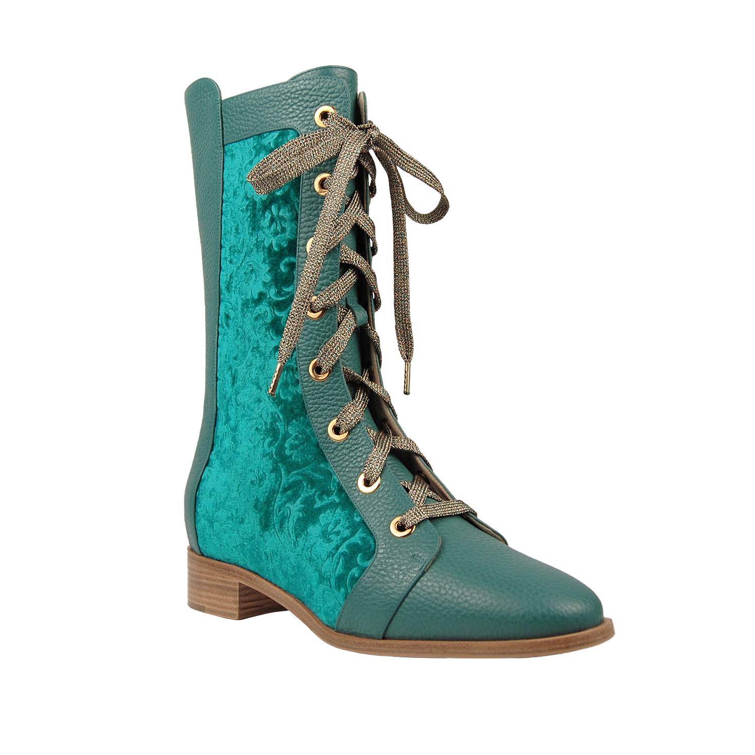 Moon D'elle Women's Neutrals / Green Vespro Boots In Aqua Lago