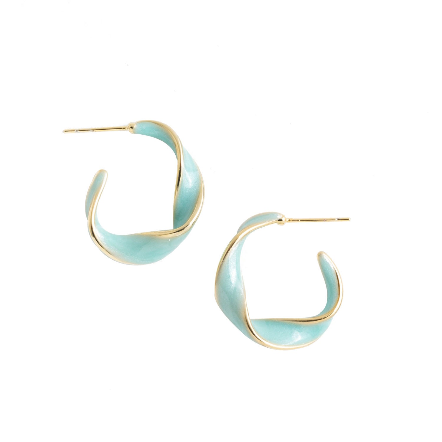 Women’s Gold / Green With A Twist Hoops In Mint Starfish Project