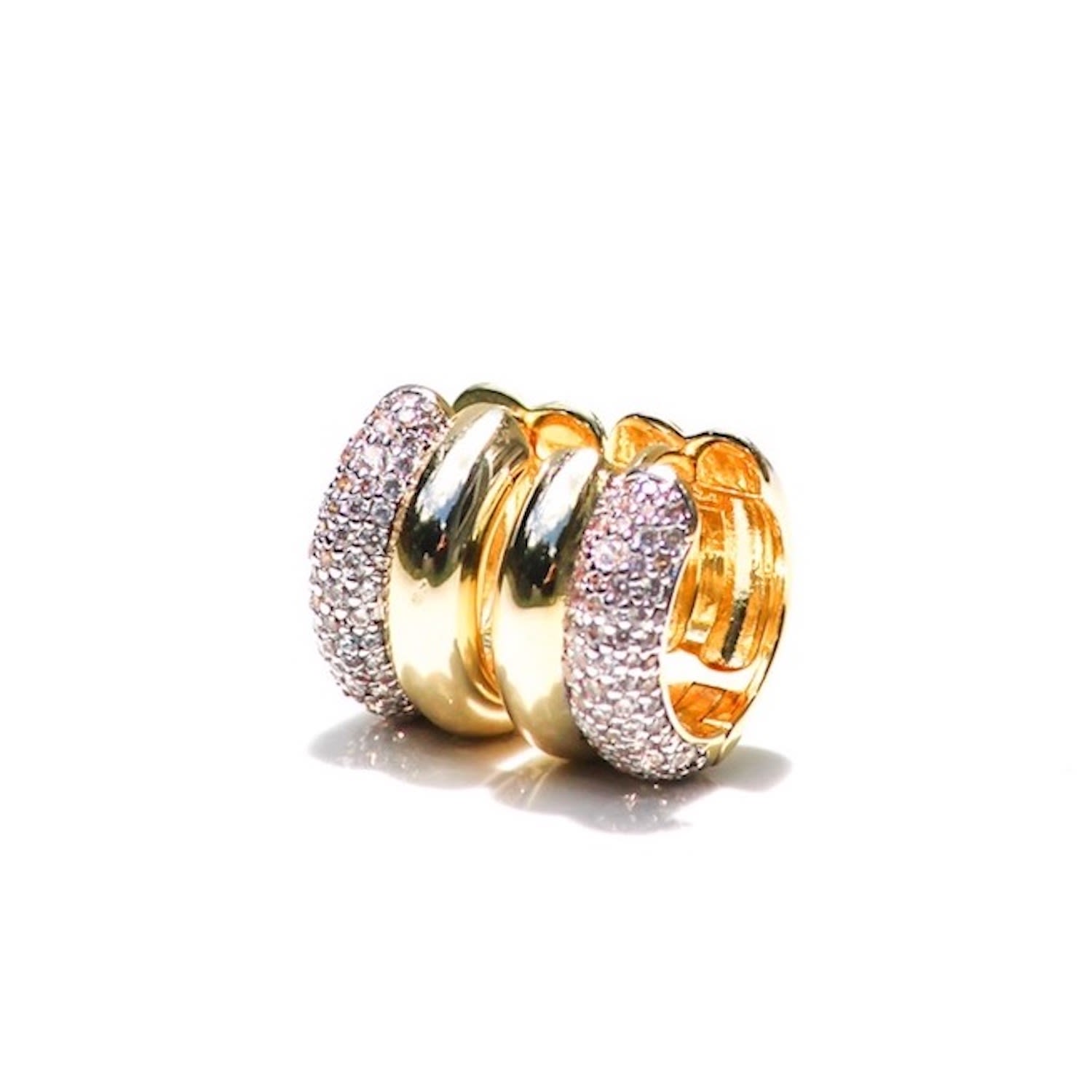 Native Gem Women's Double Donut Huggies- 14k Gold Vermeil