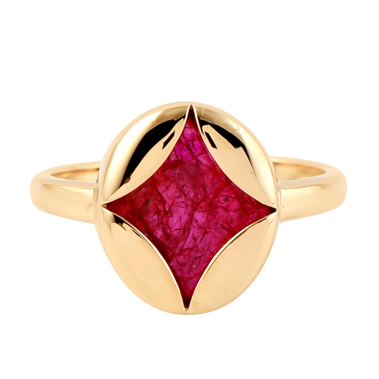 Women’s Gold / Red 18K Yellow Gold Natural Ruby Designer Ring Artisan