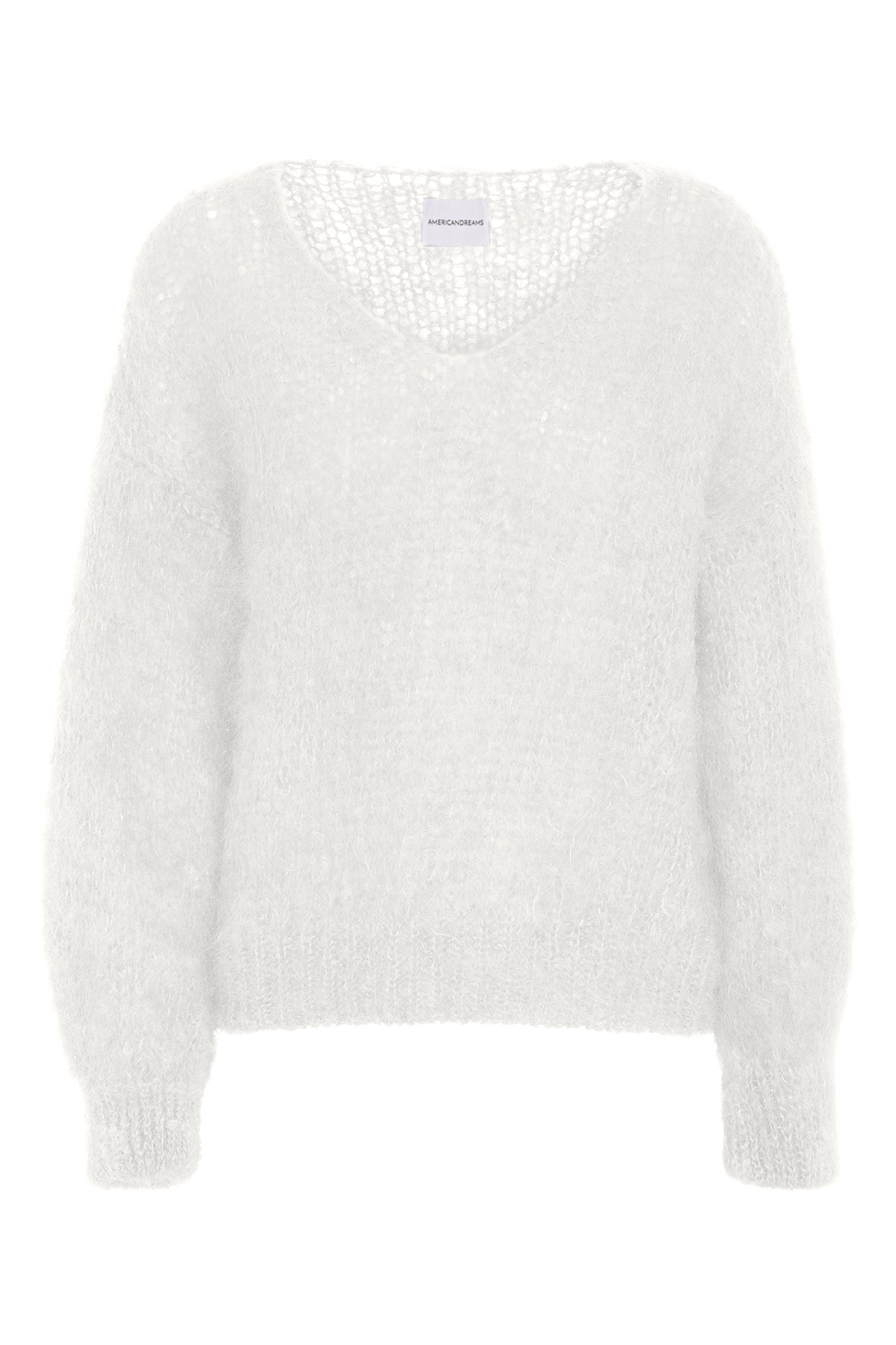 Americandreams Women's Milana Ls Mohair Knit White