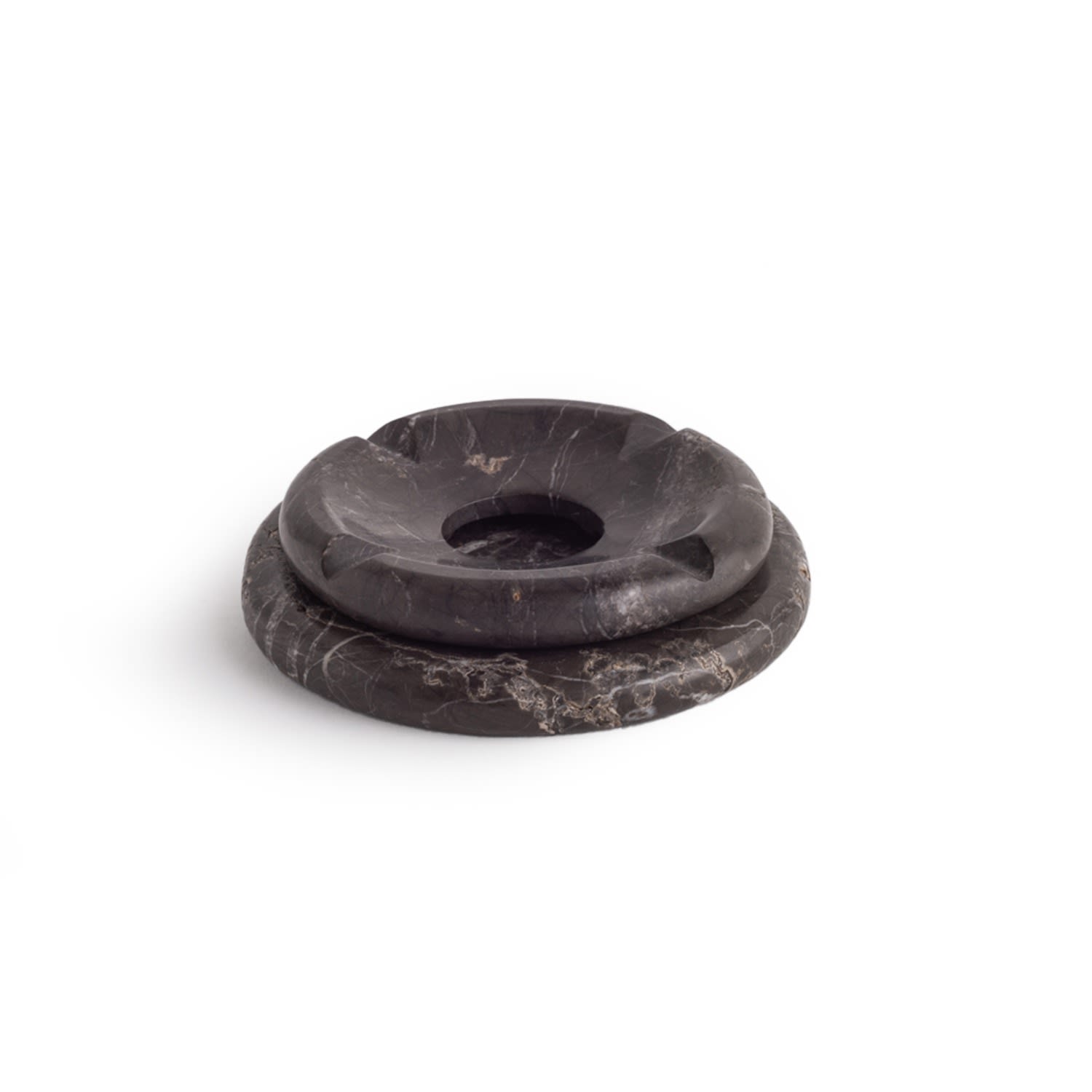 And Jacob Pebbles Ashtray Donut - Black Marble In Black