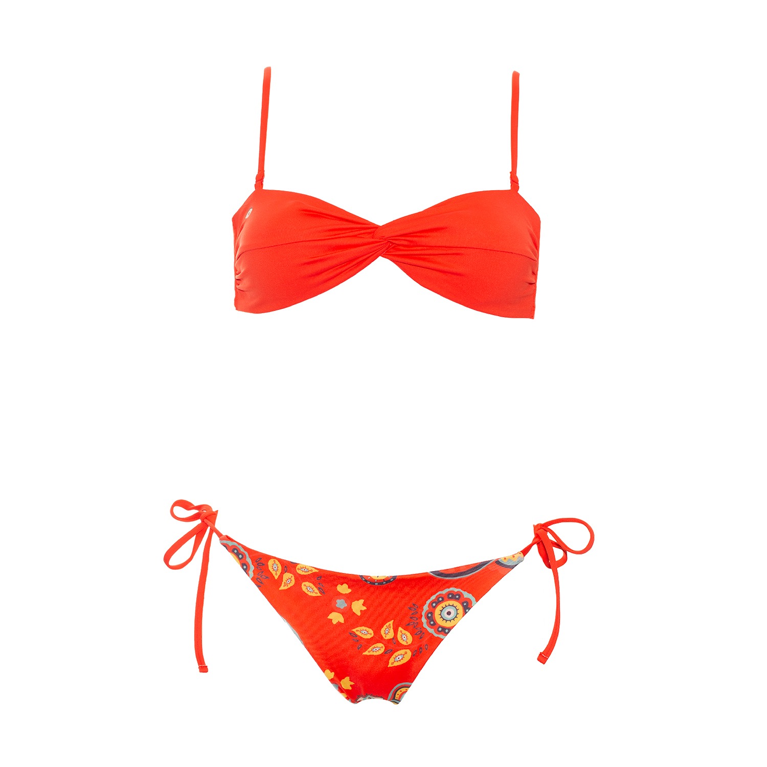 Women's Aulala X Moon Art Bikini - Daisy - Red | Large | Aulala Paris