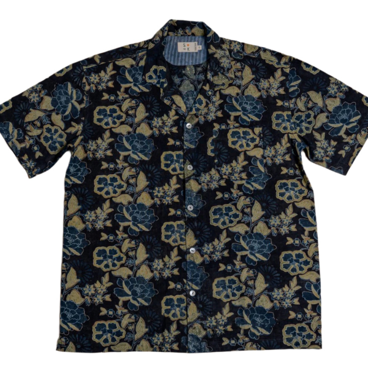 Studio Kibun Men's Indigofera Unisex Handblocked Cotton Shirt
