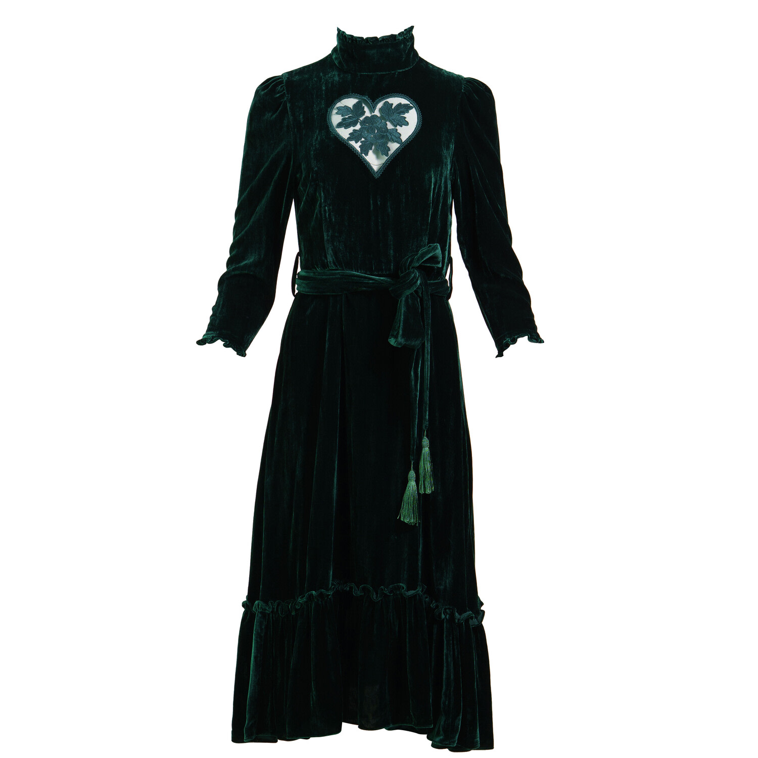 Kristinit Women's Evergreen Velvet Heart Sirsna Dress In Green