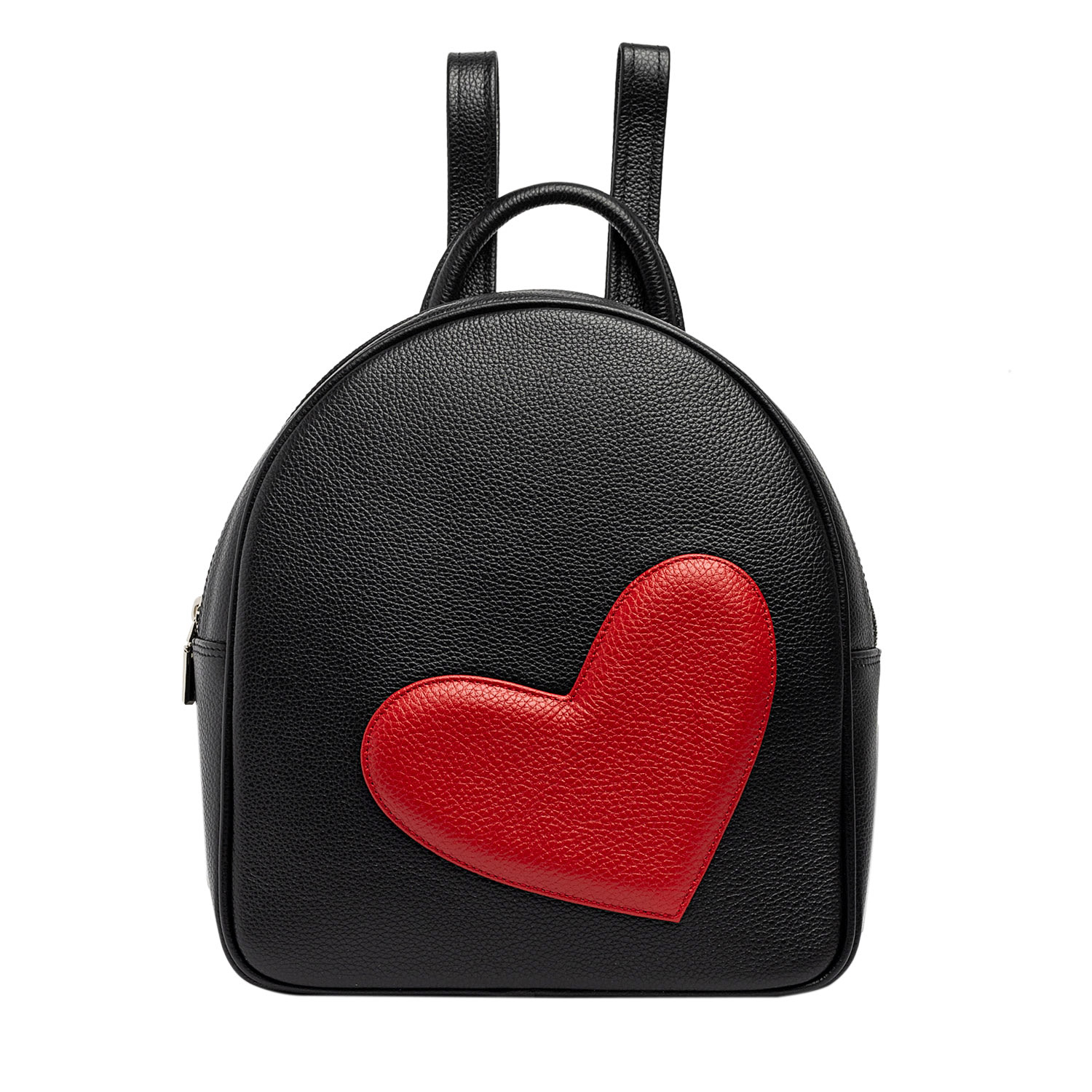 Laura Olaru Women's Adda Black Leather Backpack With Red Heart Attached In Black