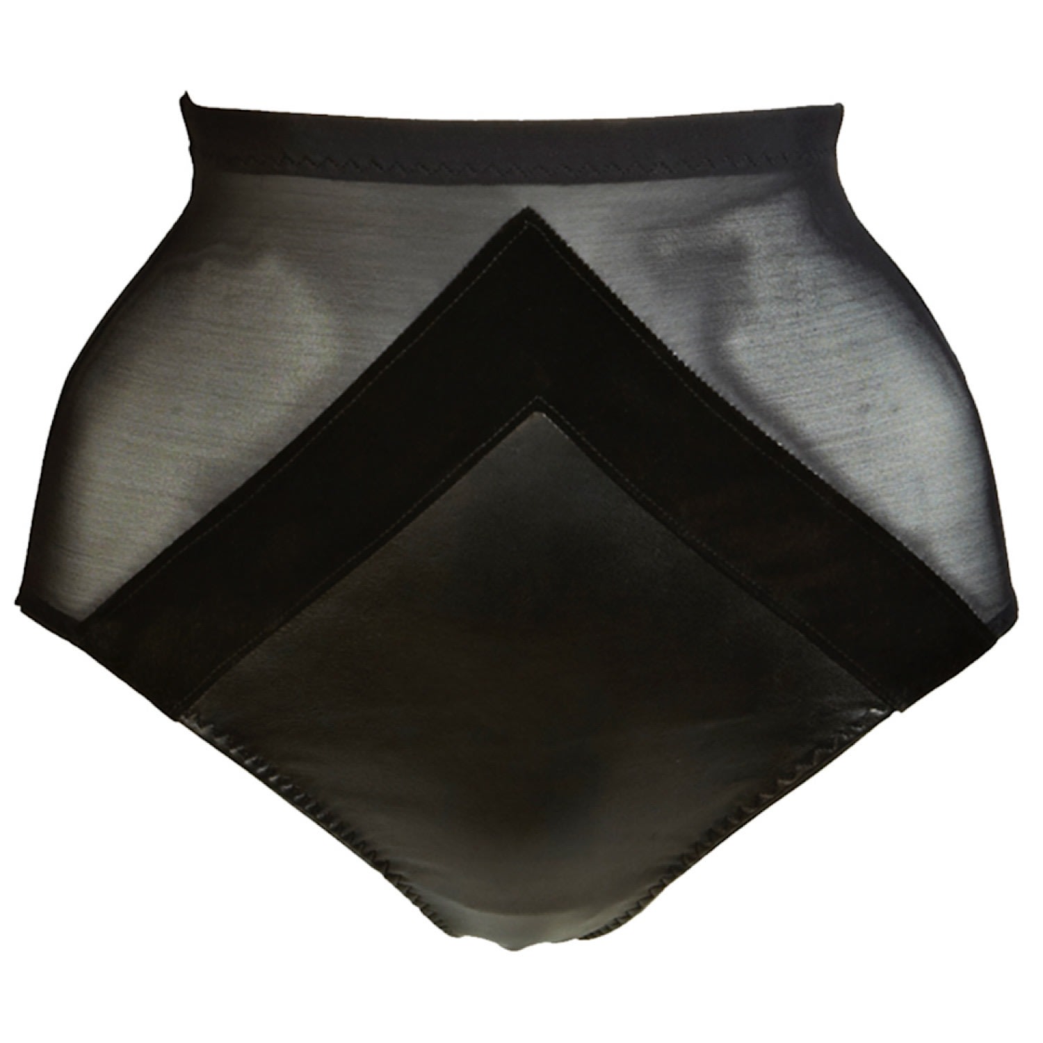 Something Wicked Women's Black Ava Leather & Mesh High Waist Brief In Black