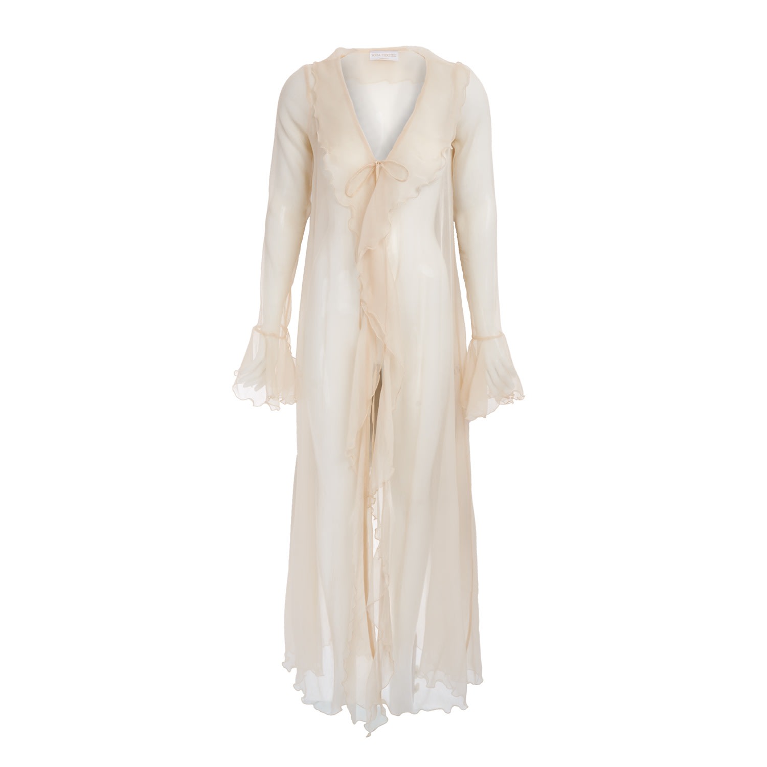 Women’s Neutrals Caftan In Silk Xxs Sofia Tsereteli