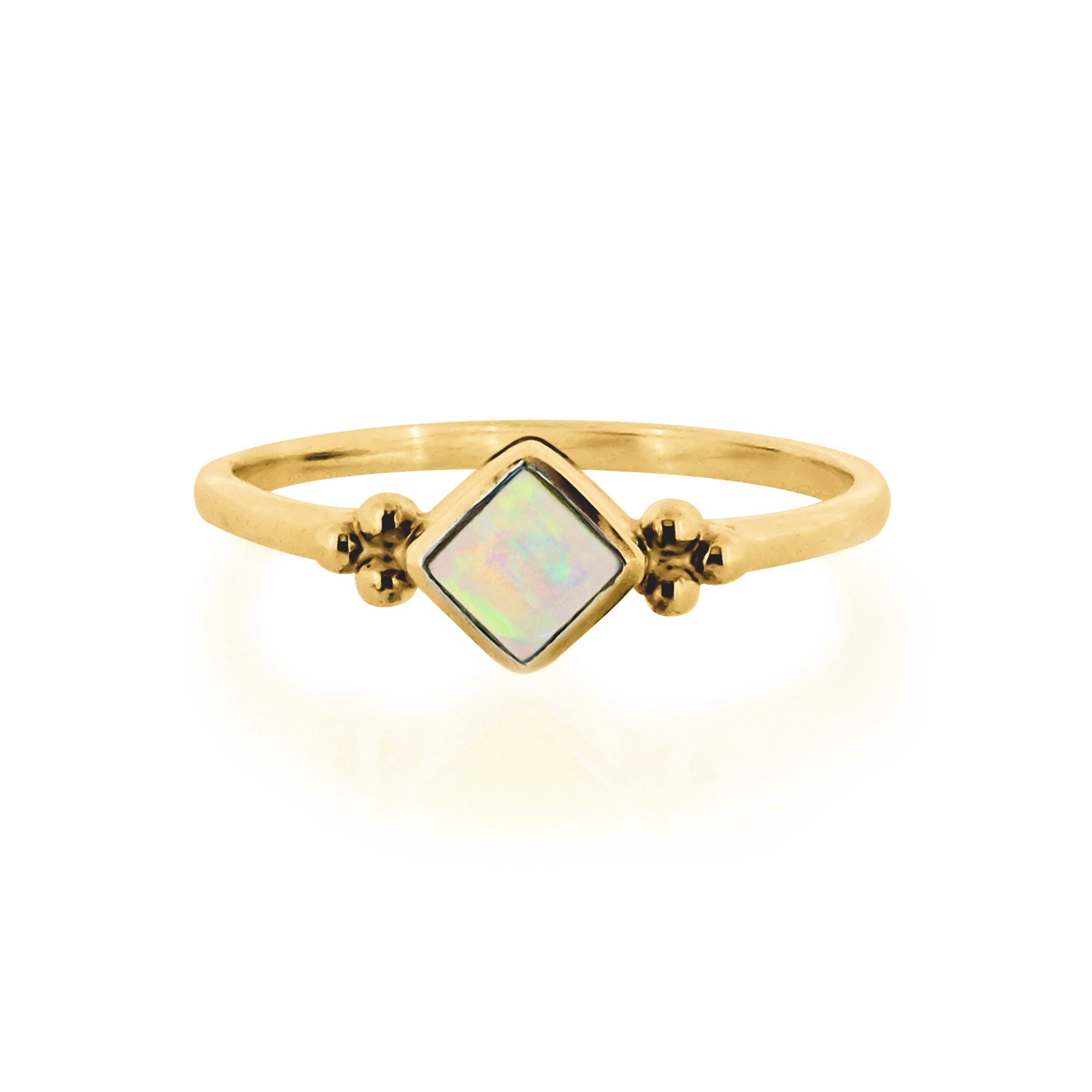 Women’s Divinity Princess Gold Vermeil Ring - Opal Charlotte’s Web Jewellery