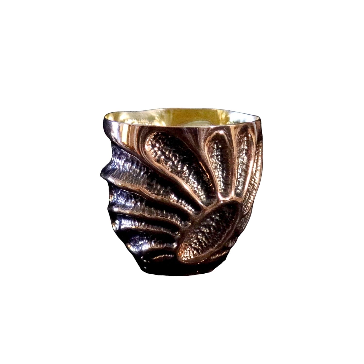 Anatoliacraft Neutrals Luxury Handcrafted Sculptural Copper Cup Sterling Silver Coating –  Premium Artisan Design In Multi