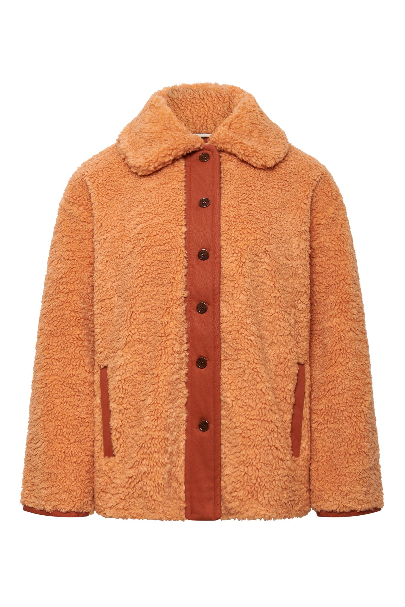 Komodo Women's Yellow / Orange Lexi - Recycled Pet Fleece Coat Soft Orange