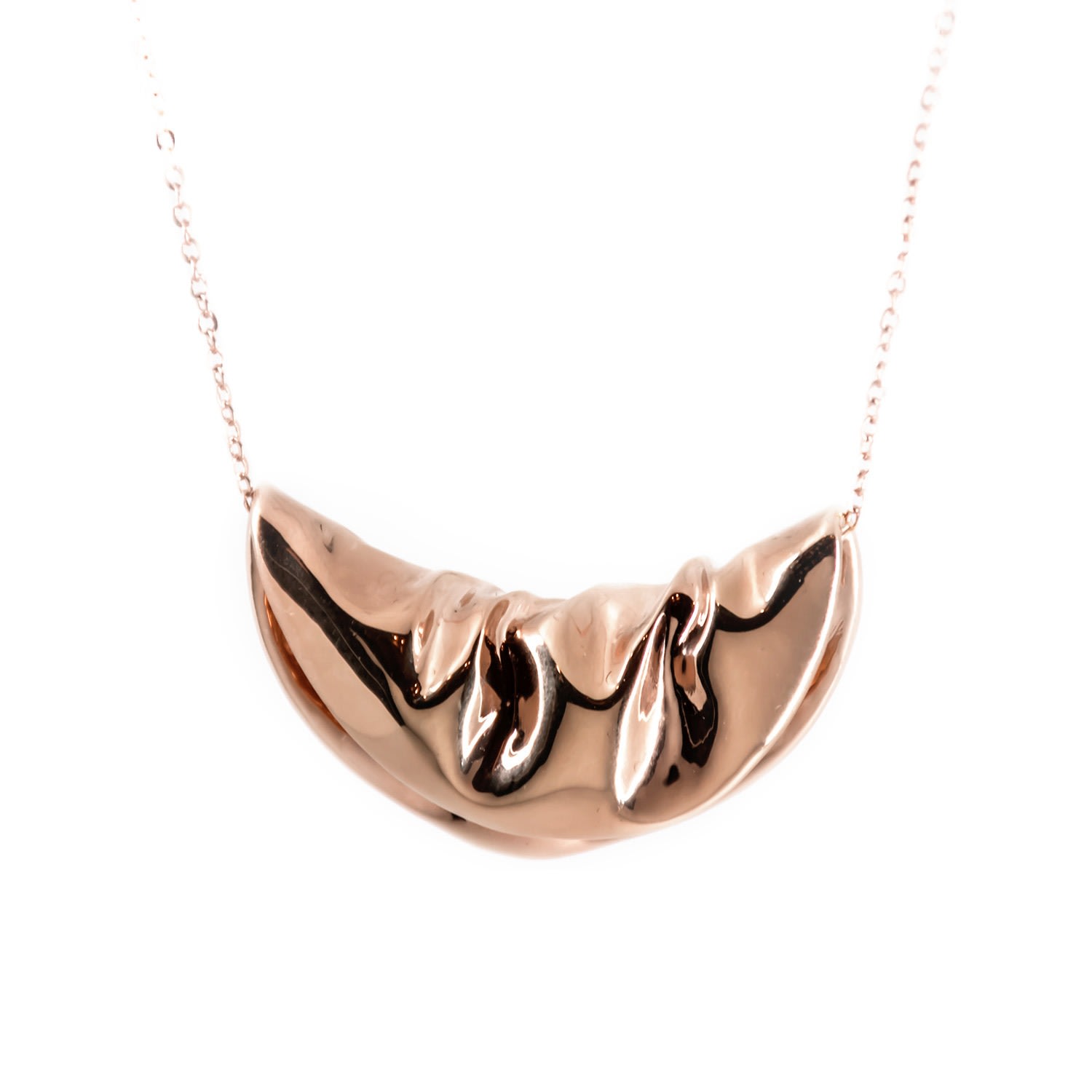 Women’s Rose Gold Pli Pendant Draped Circle Large Plaitly