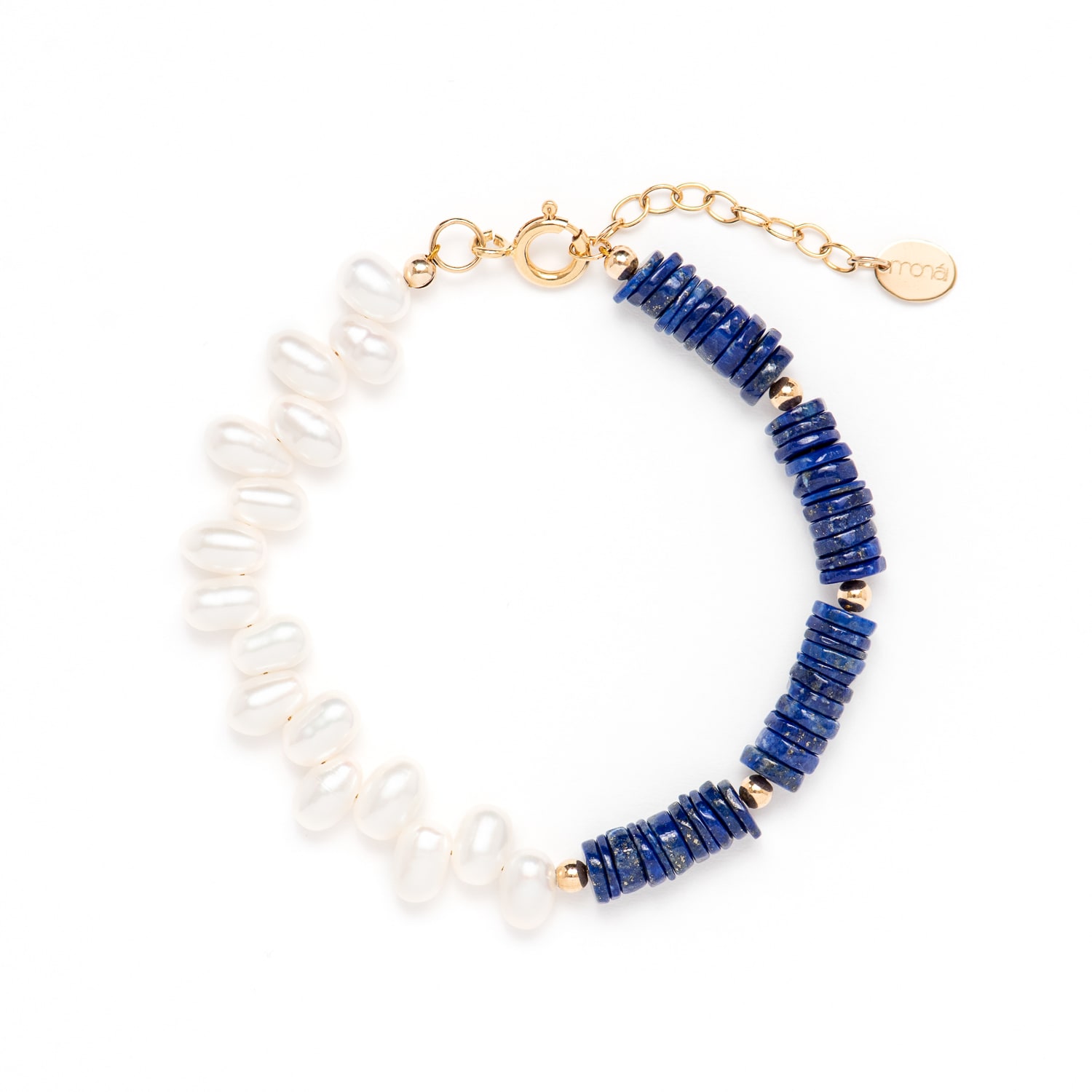 Monái Women's Blue / White Lapis Lazuli Asymmetric Bracelet In Multi