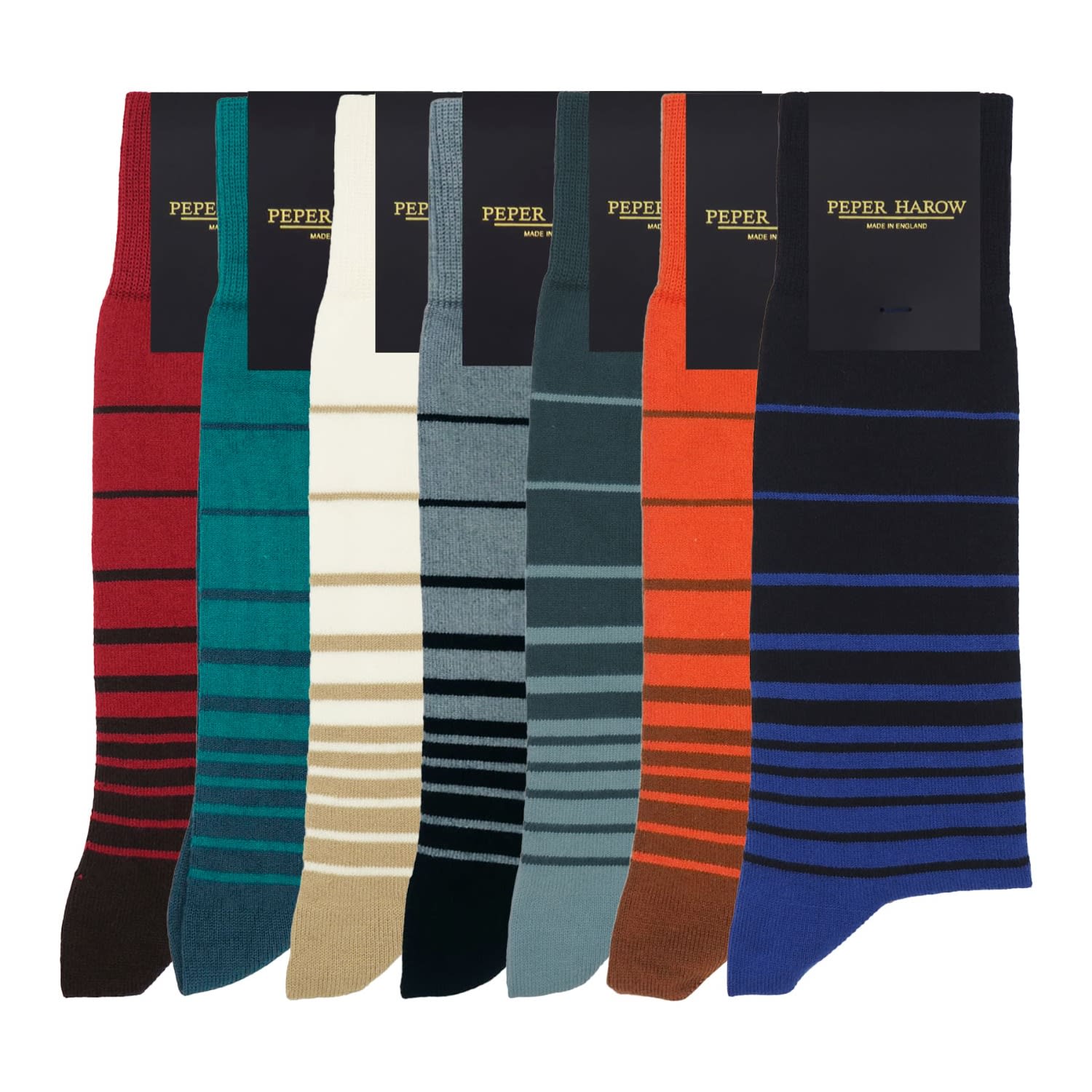 Peper Harow - Made In England Retro Stripe Men's Socks Bundle
