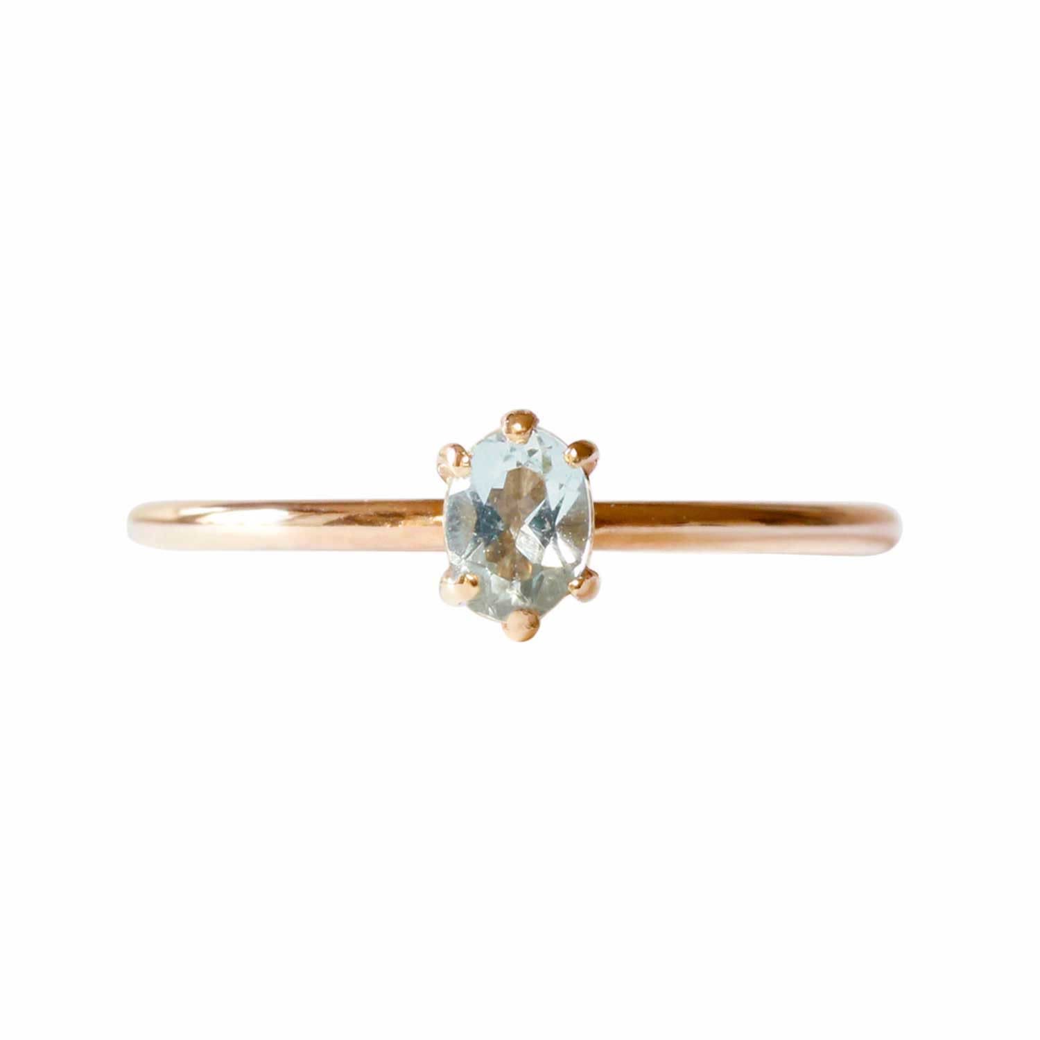 Lee Renee Women's Aquamarine Ring - Rose Gold In Gold