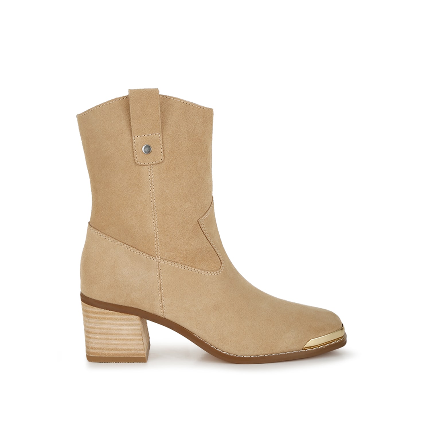 Rag & Co Women's Neutrals Emberly Suede Square Toe Ankle Boots In Beige By  In Multi