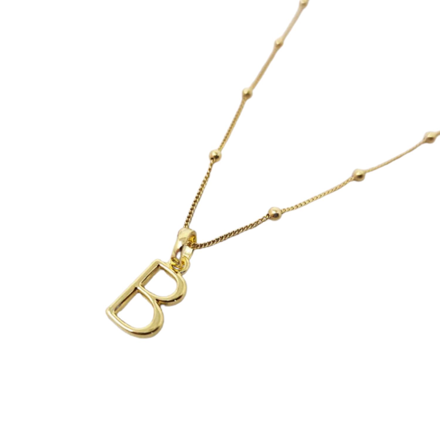 Women’s 18Ct Gold Vermeil Plated Initial Pendant Necklace Harfi