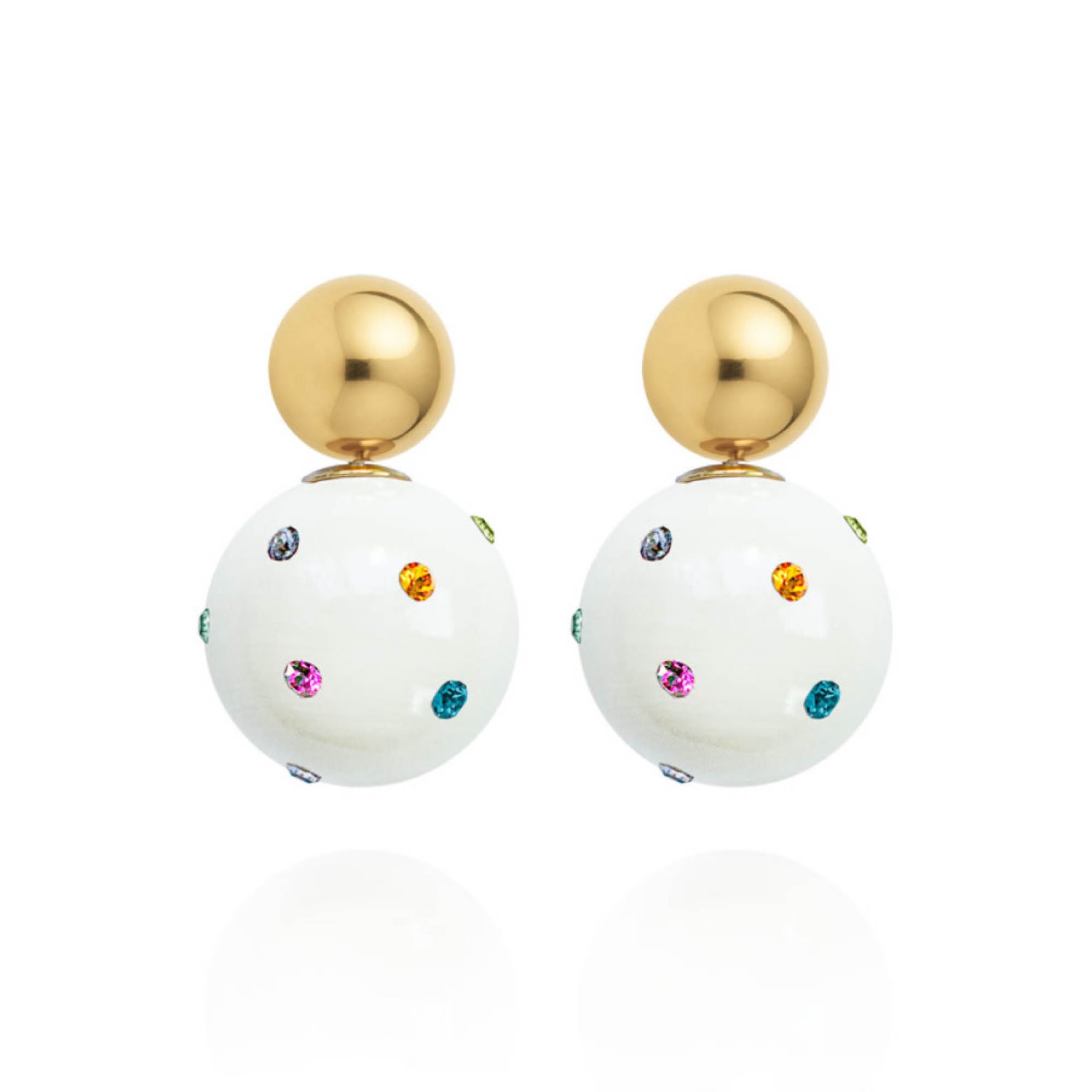 Saule Label Women's White Lilou Earrings In Jet Cream In White