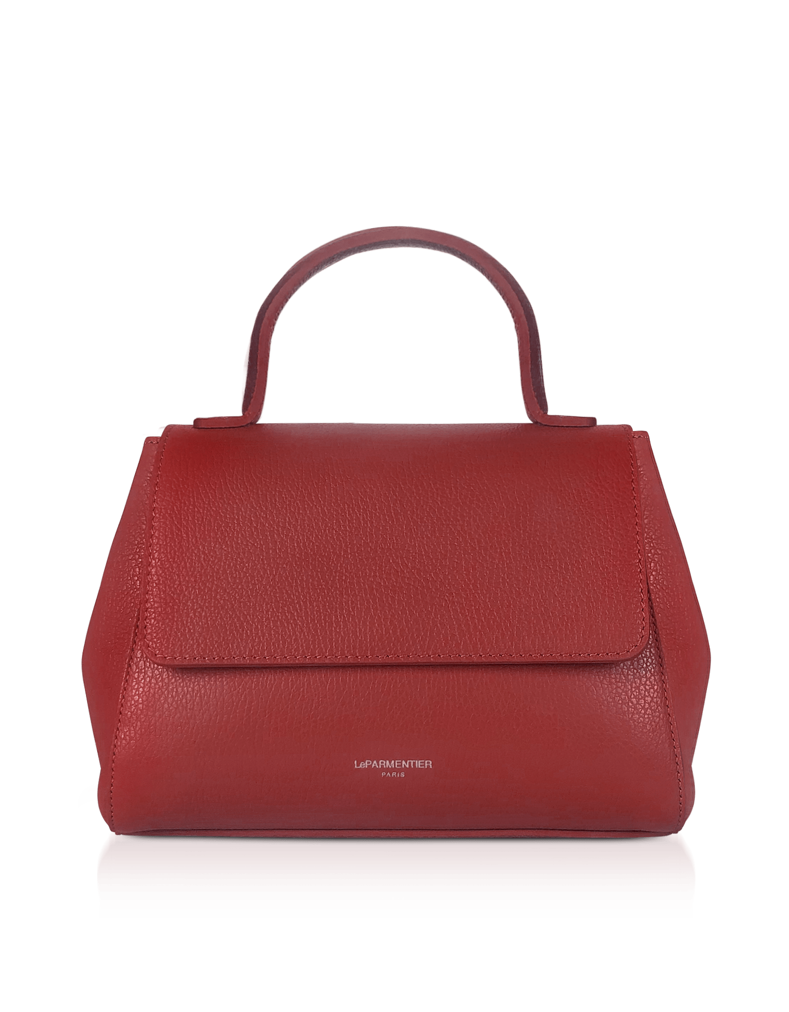 Le Parmentier Ladyfinger Top Handle Ladybag W/strap - Red In Red
