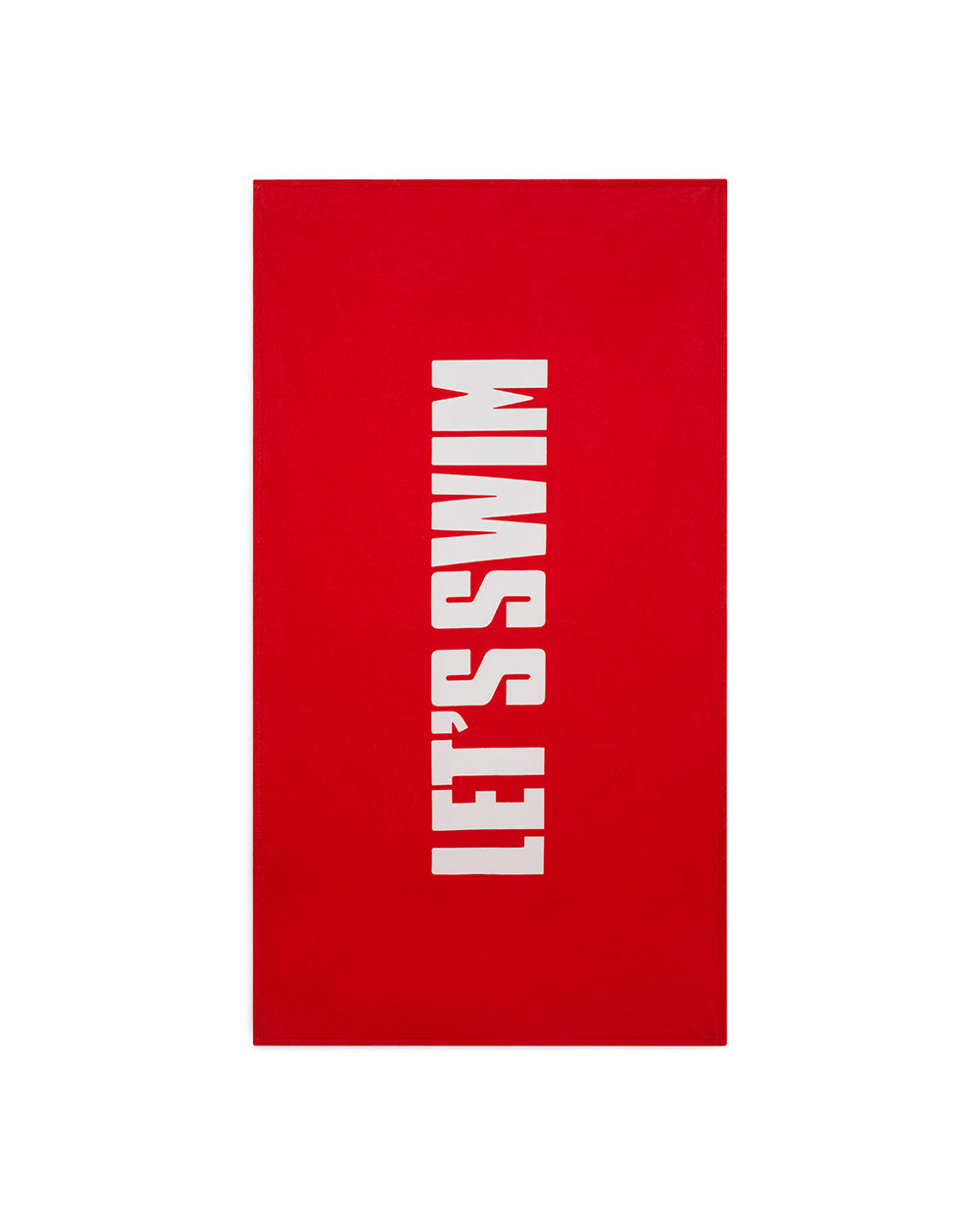 Let's Swim White / Red Red  Towel In White/red