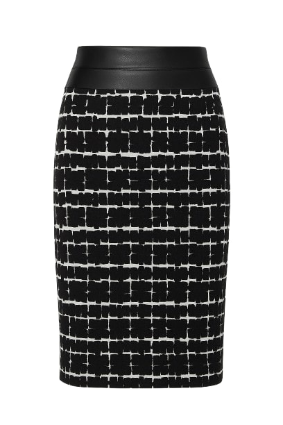 Conquista Women's Black High-waisted Midi Pencil Skirt In Black