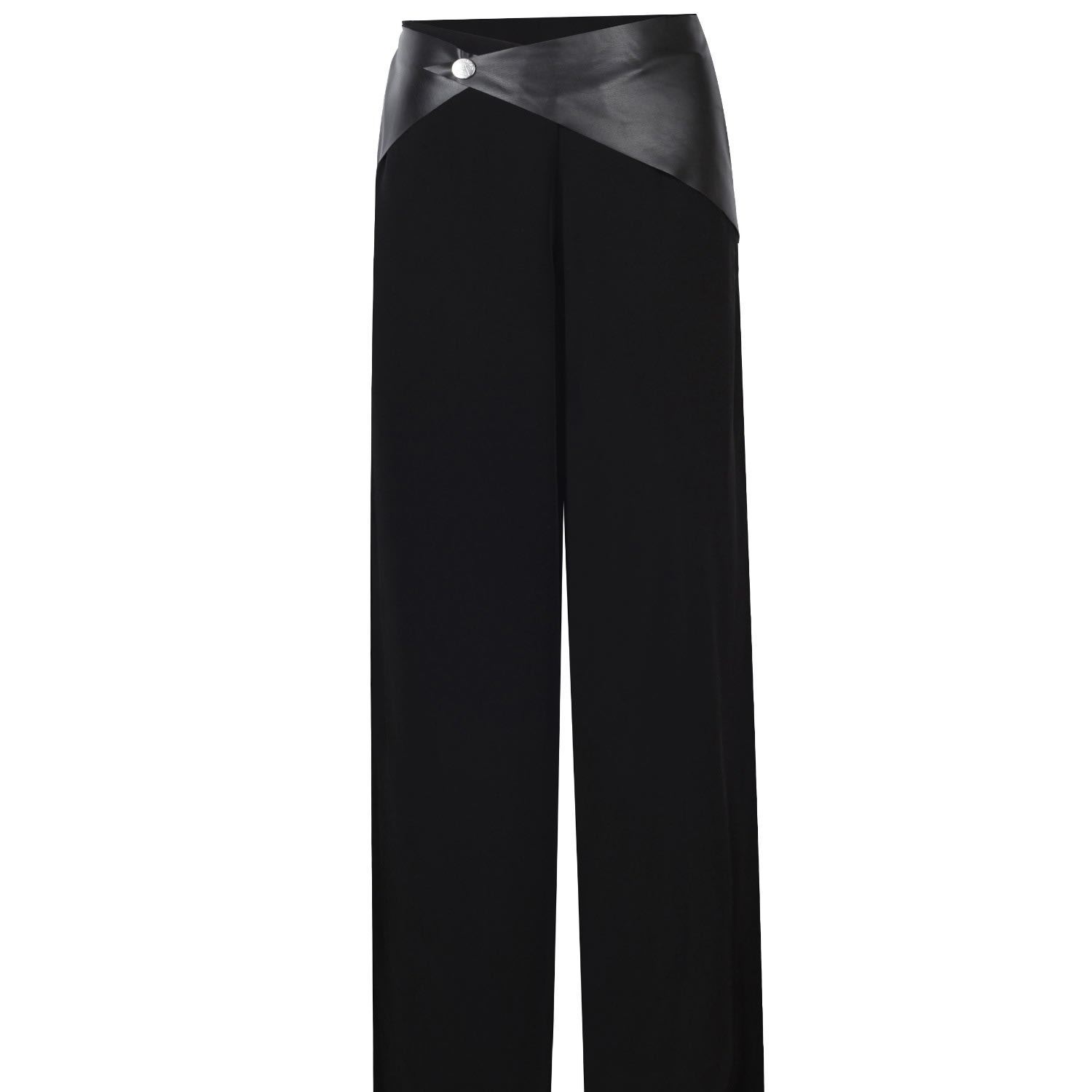 Mirimalist Women's Black Vvv Tencel Wide Leg Pants In Black