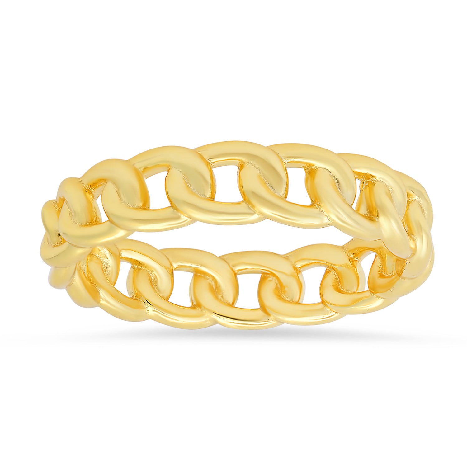 Shop Kylie Harper Women's Gold Curb Chain Eternity Band Ring