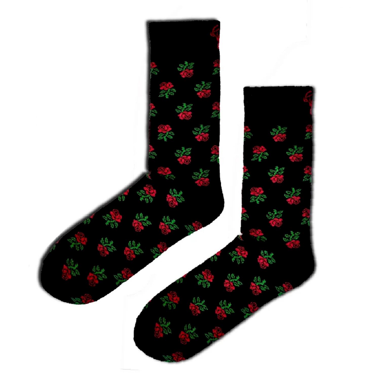 Aloha From Deer Women's Black / Red Roses Are Forever Socks In Multi