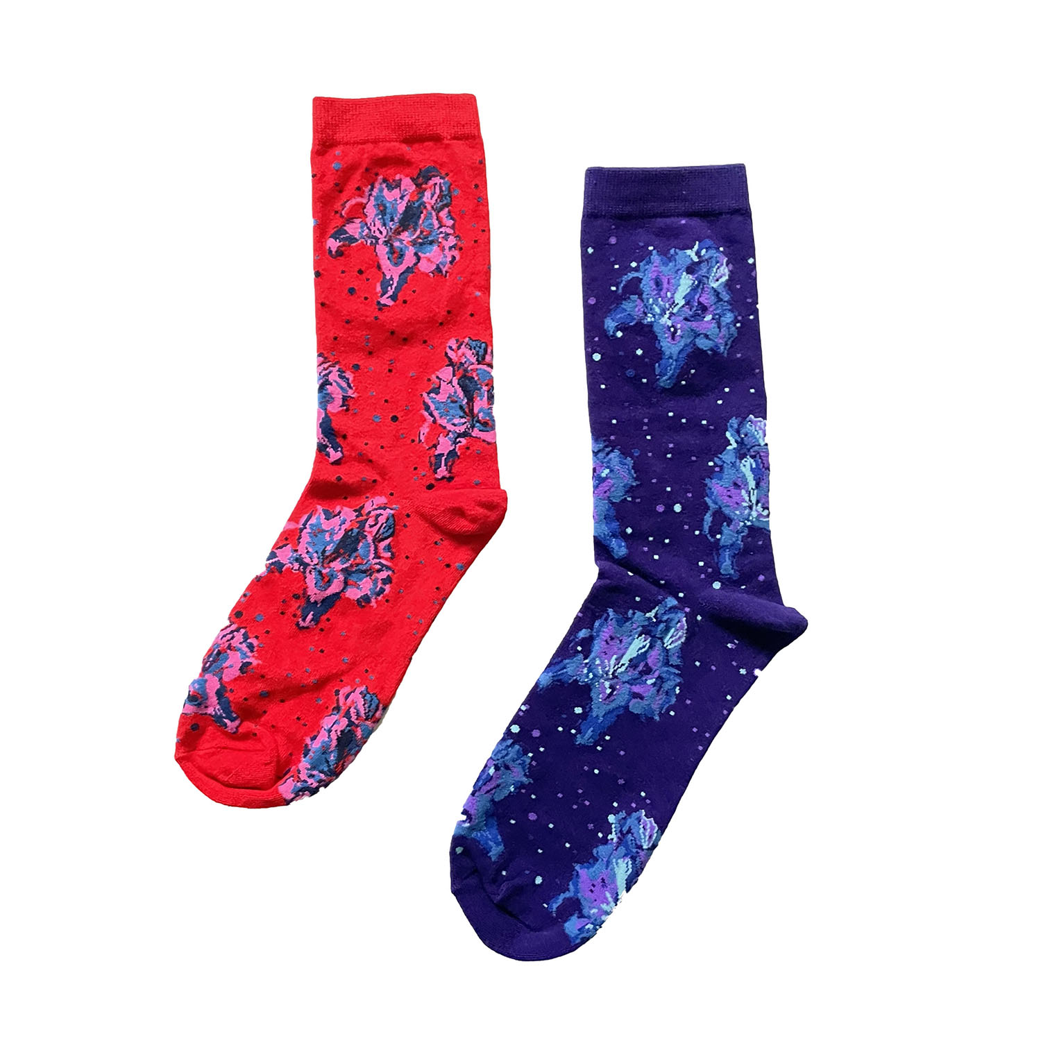 Women’s Red / Pink / Purple Hello Flower Socks - Chrismtas Vibes Two Pack One Size Arto.