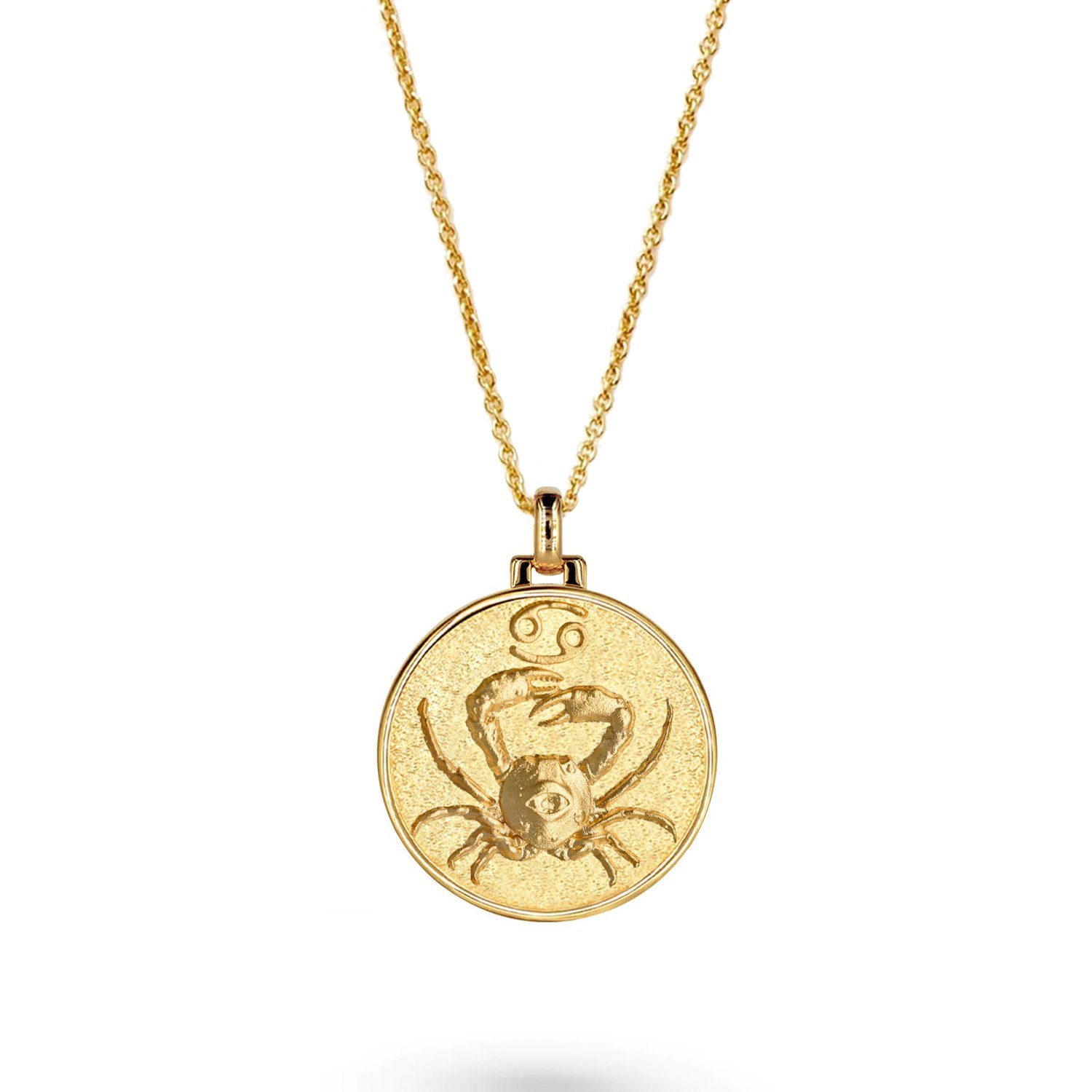 Vermaye Switzerland Women's Gold Cancer Necklace Vermeil Cablechain