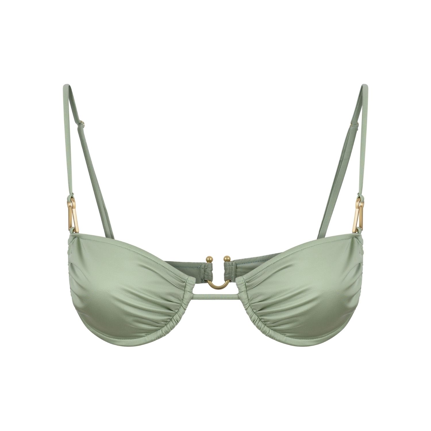 Women's Green Gala Bikini Top In Sage | Small | Bianca Resortwear