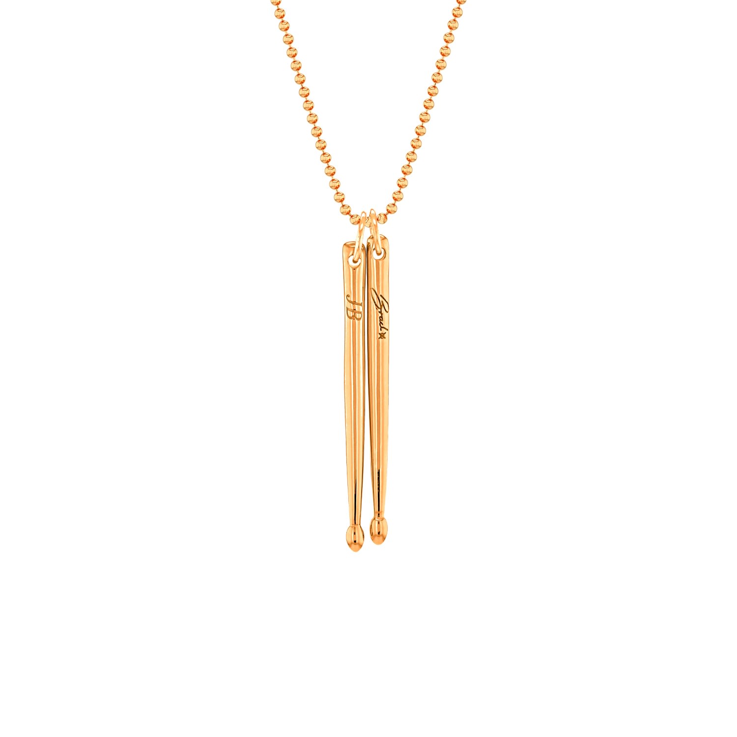 True Rocks Men's 18kt Rose Gold-plated John Brad Bradbury Drumsticks In Gold