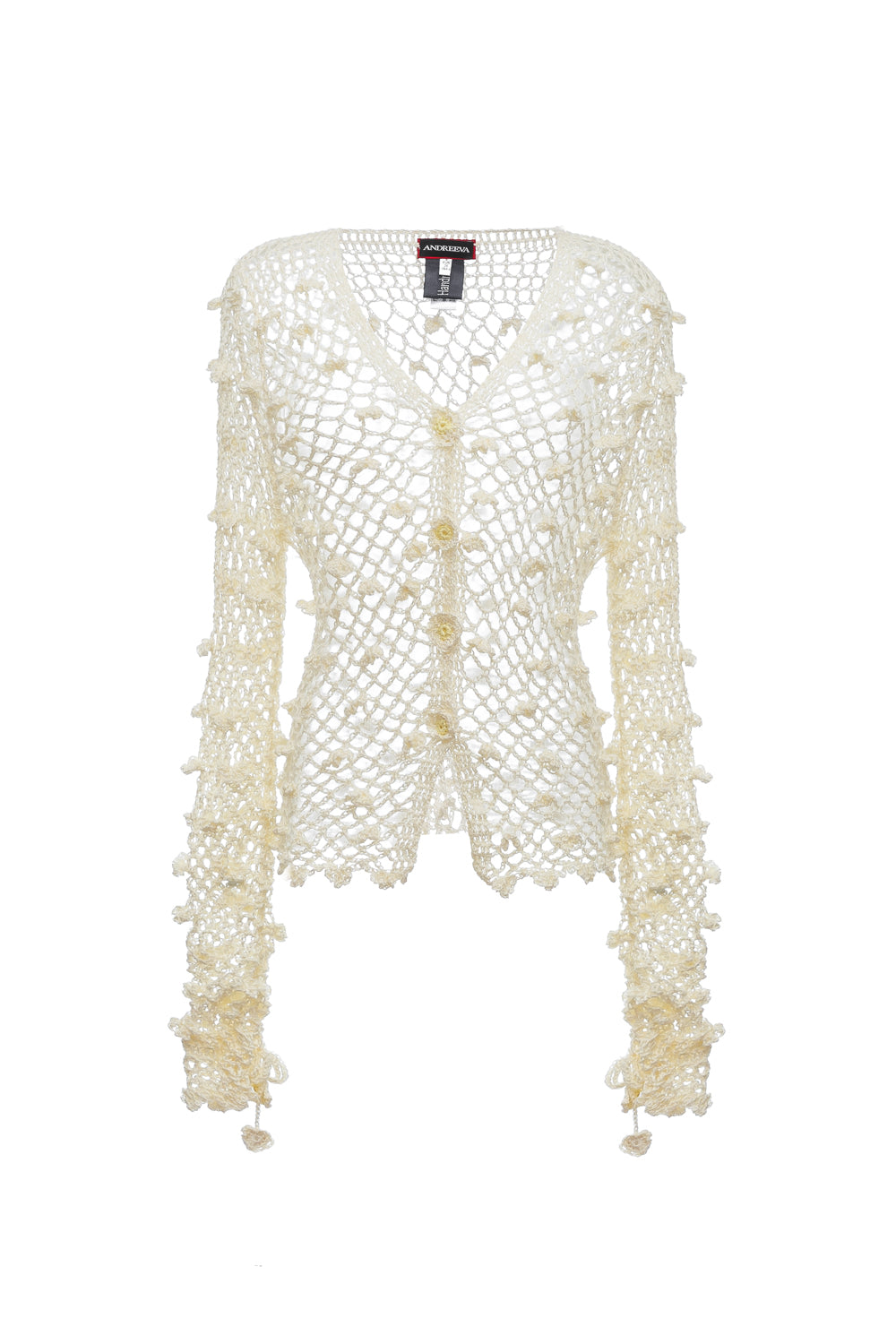 Andreeva Women's White Handmade Crochet Shirt In White