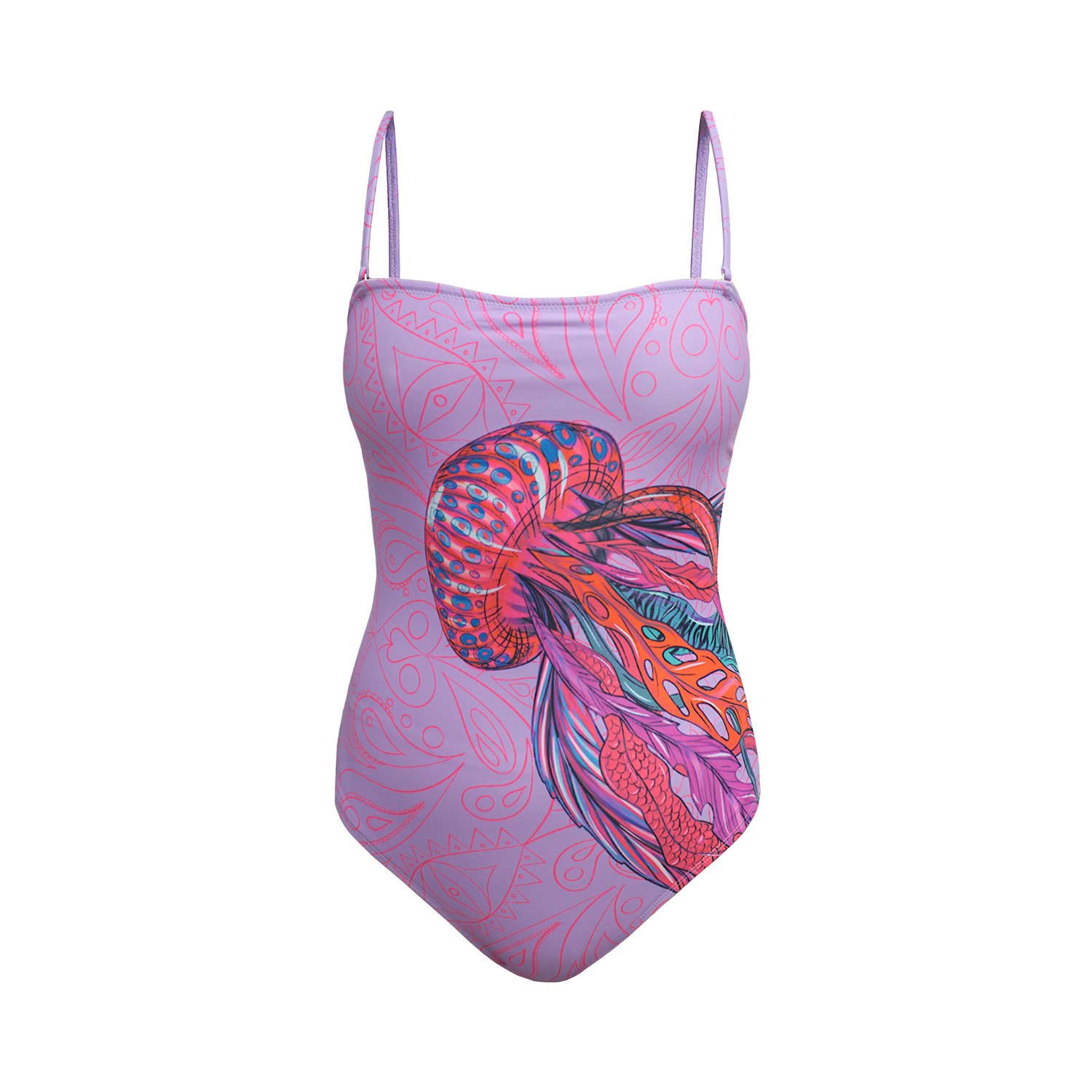 Women's Lilac Jellyfish One-Piece Swimsuit | Medium | Janara Jones