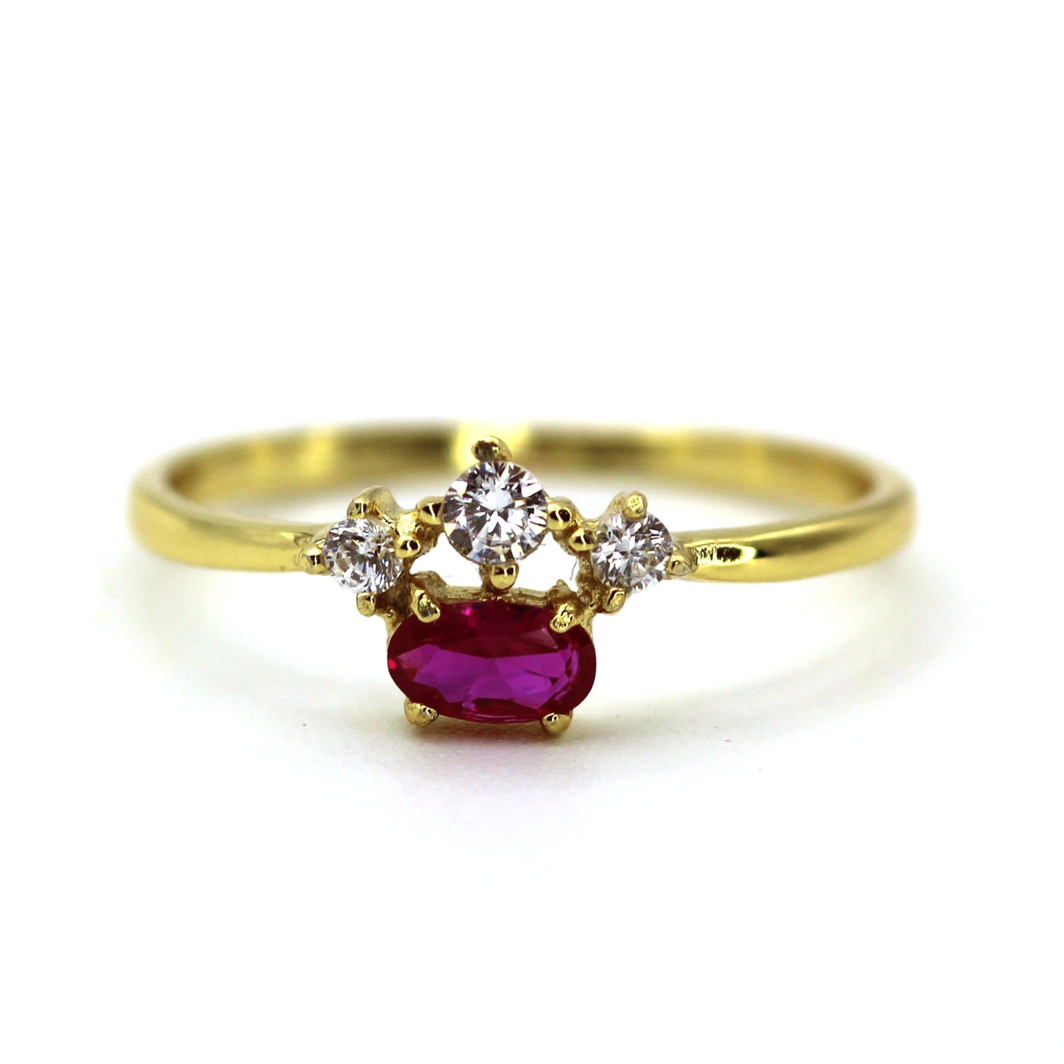 Women’s Natural Oval Cut Ruby With Natural White Diamonds Yellow Gold Ring Vicstonenyc Fine Jewelry